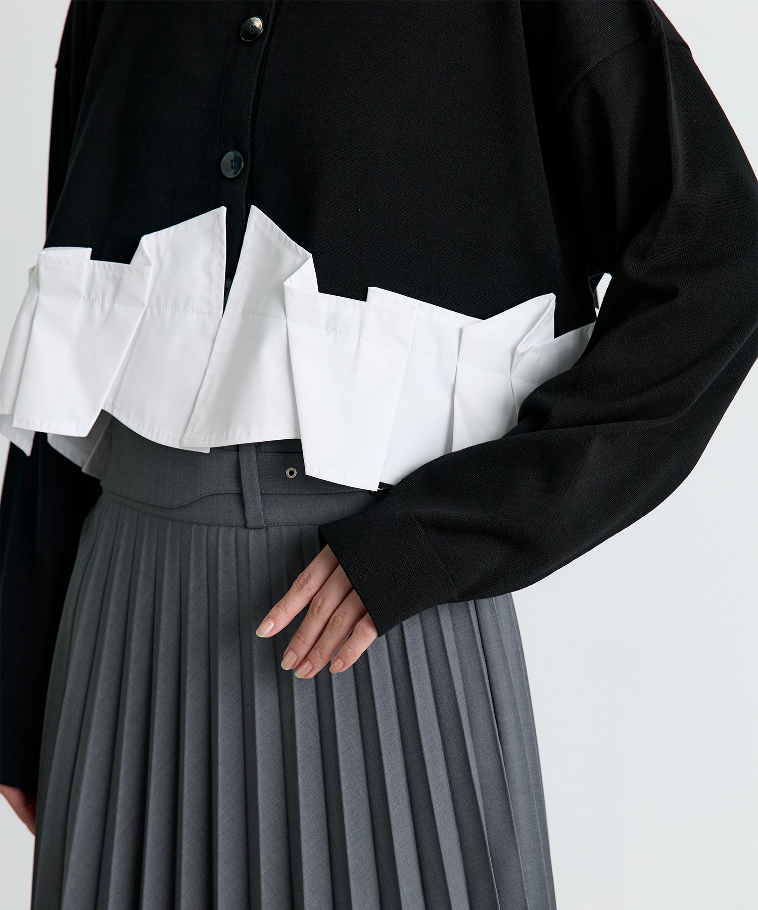 TACK DOCKING-HEM CARDIGAN ENFOLD