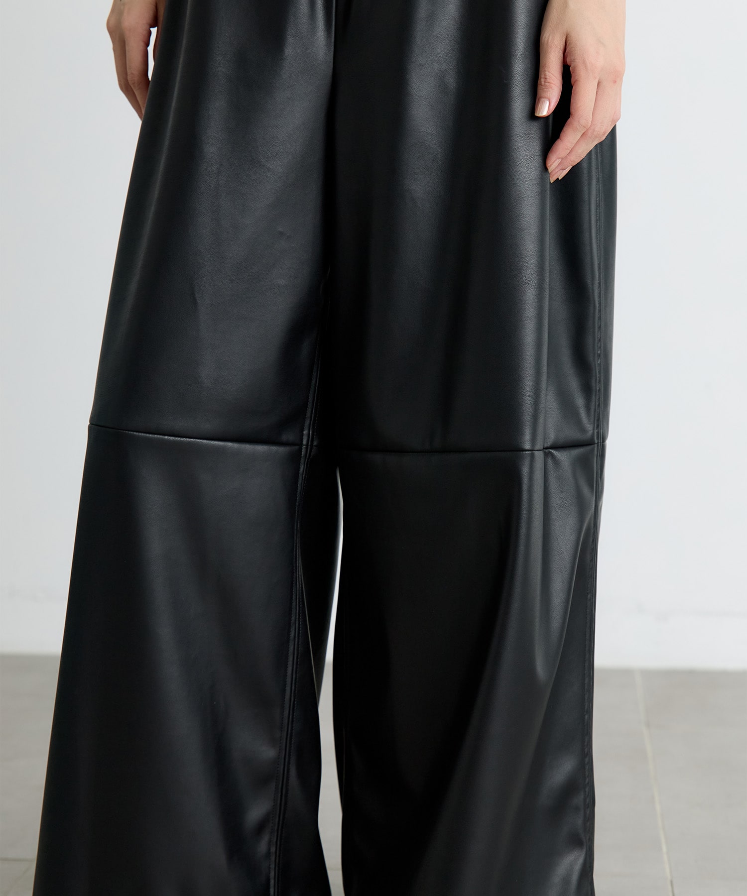Synthetic Leather Wide Trousers IIROT