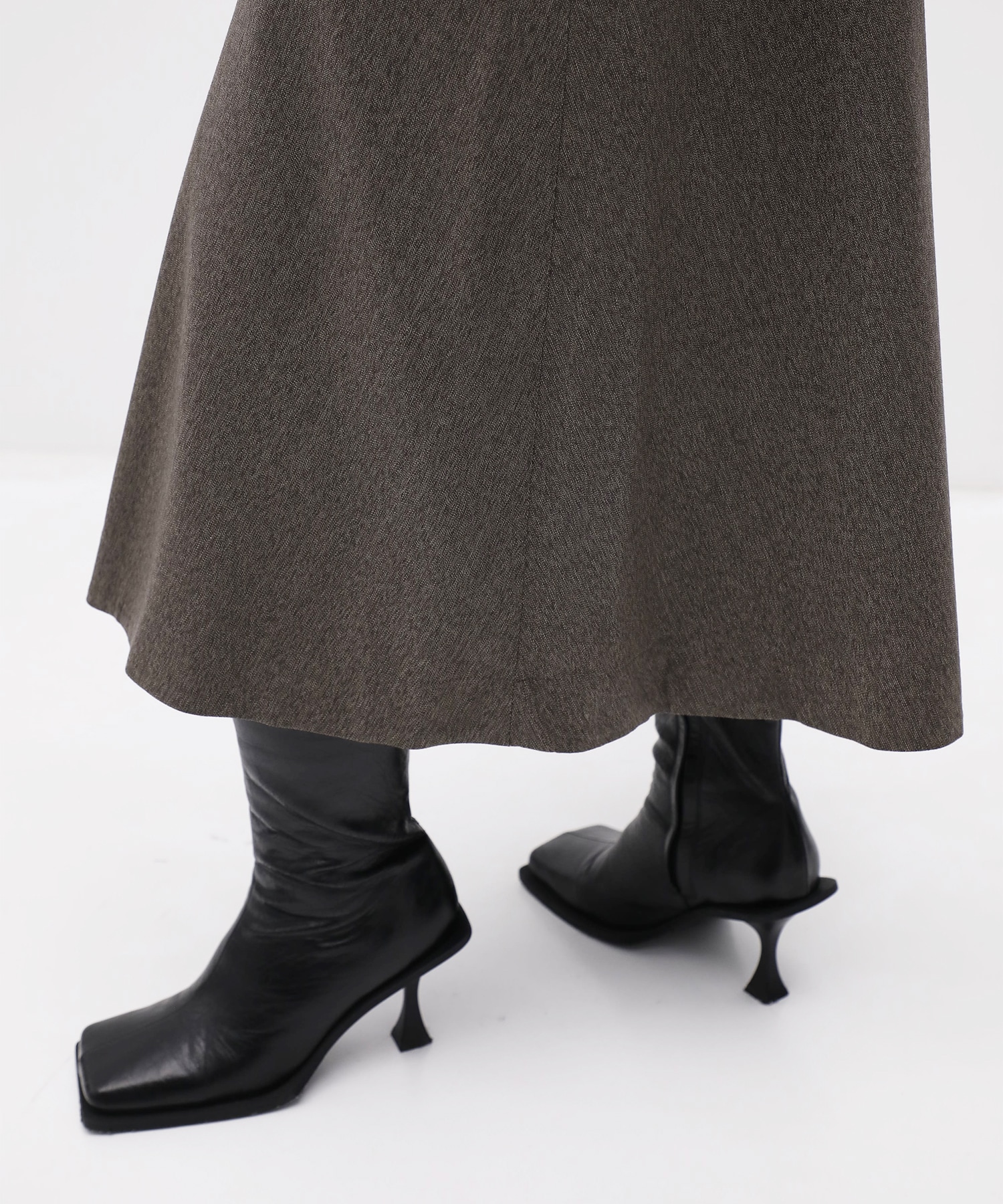 DRESS FLARE SK HERRINGBONE MADISONBLUE