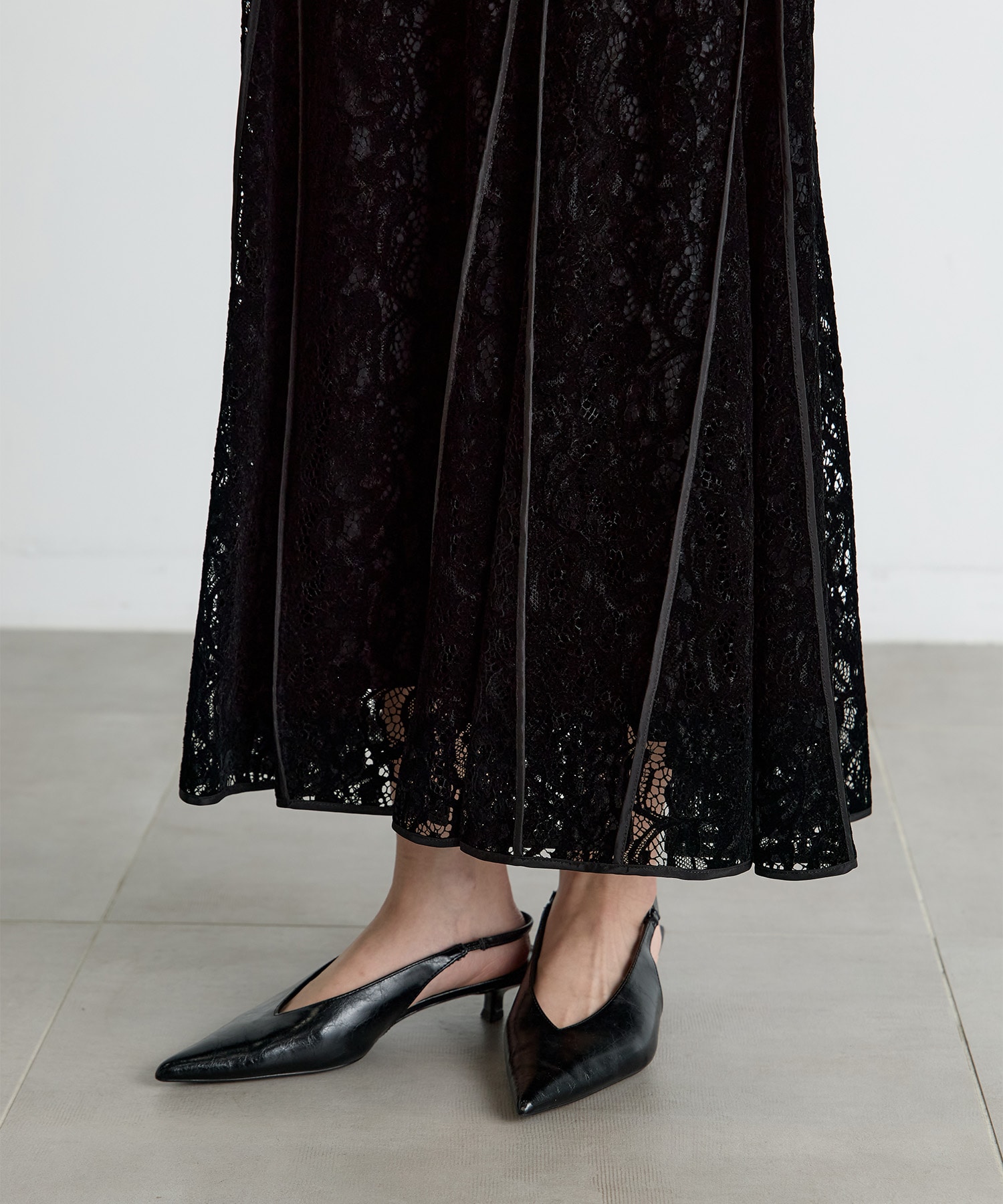 FLOCKED LACE FLARED SKIRT FETICO