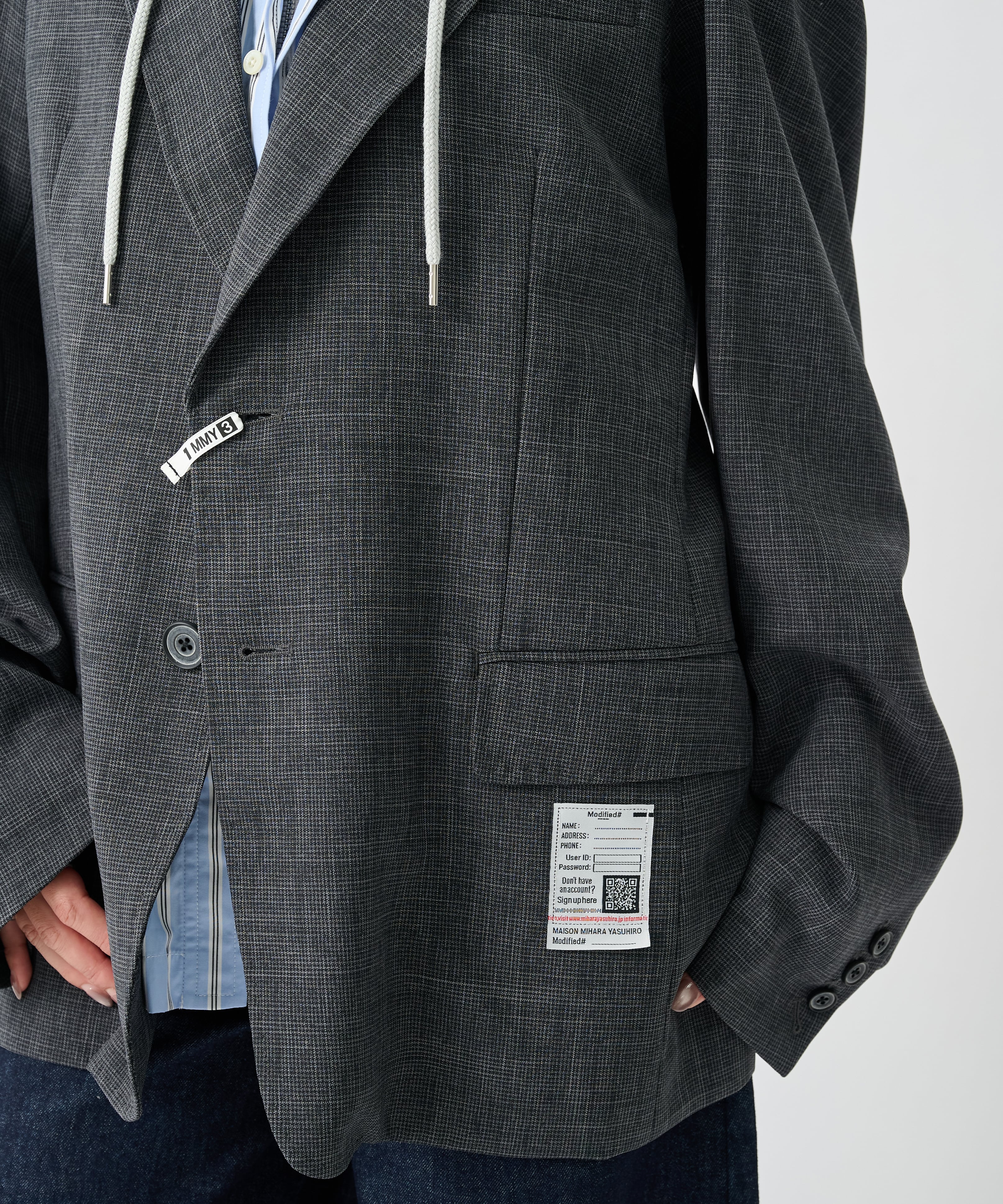 THREE LAYERED HOUNDSTOOTH JACKET Maison MIHARA YASUHIRO