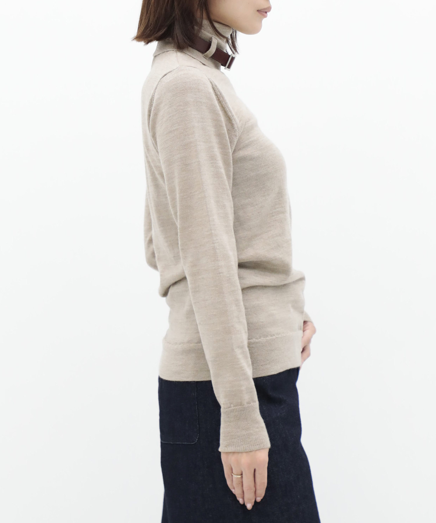 Belted High-Neck Sweater KEISUKEYOSHIDA