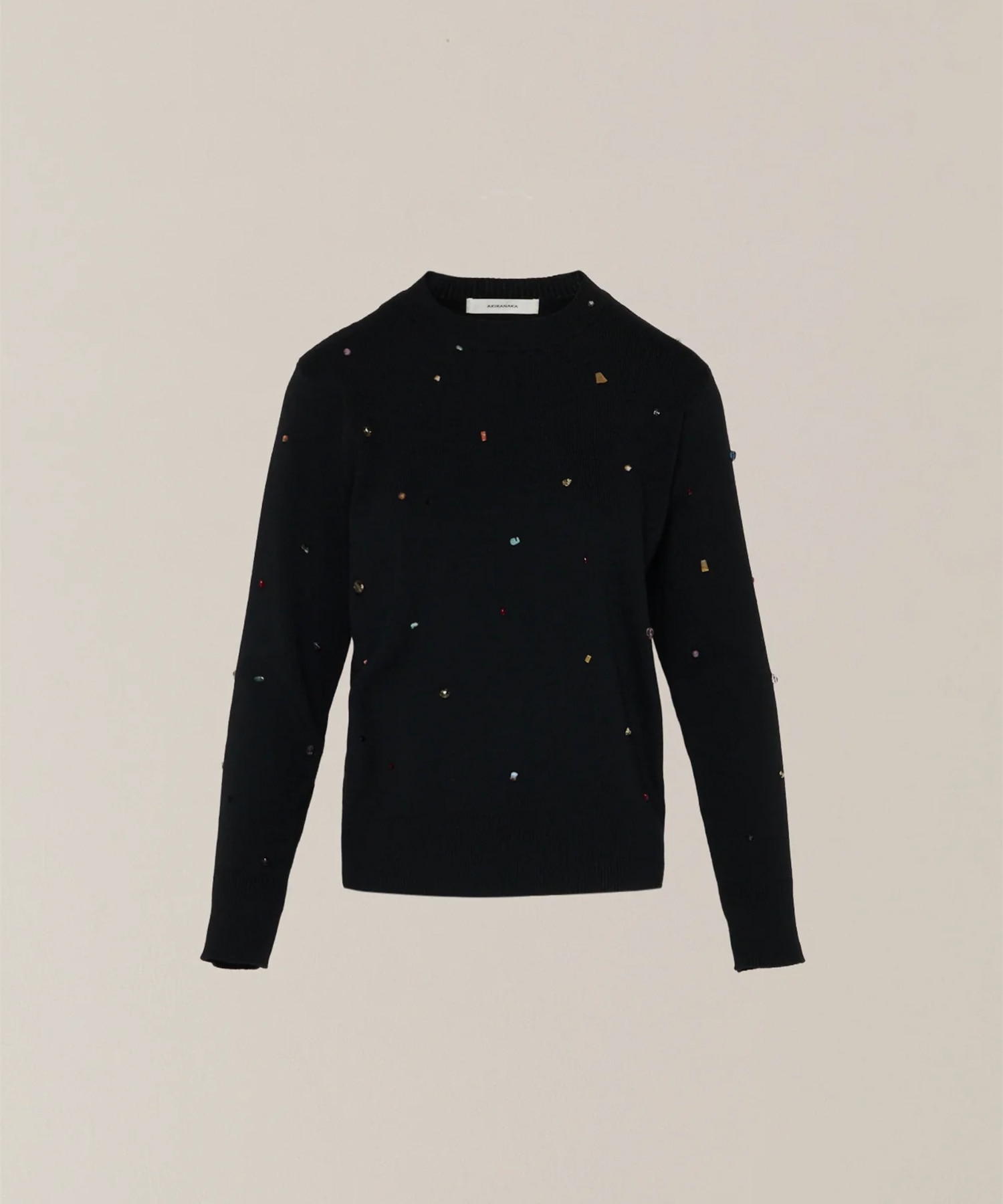 Aila glass beads&ores knit pullover BK AKIRANAKA