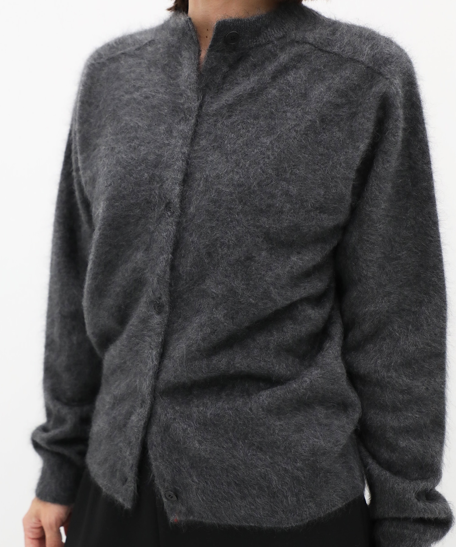 ROYAL CASHMERE FUR CREWNECK CARDIGAN ATON