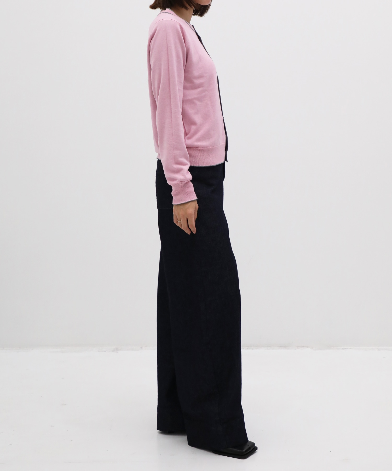 CASHMERE/SILK REVERSIBLE CREW NECK CARDIGAN THE TOKYO