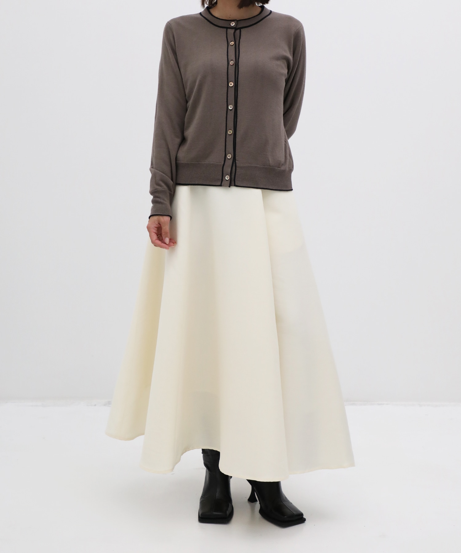 CASHMERE/SILK REVERSIBLE CREW NECK CARDIGAN THE TOKYO