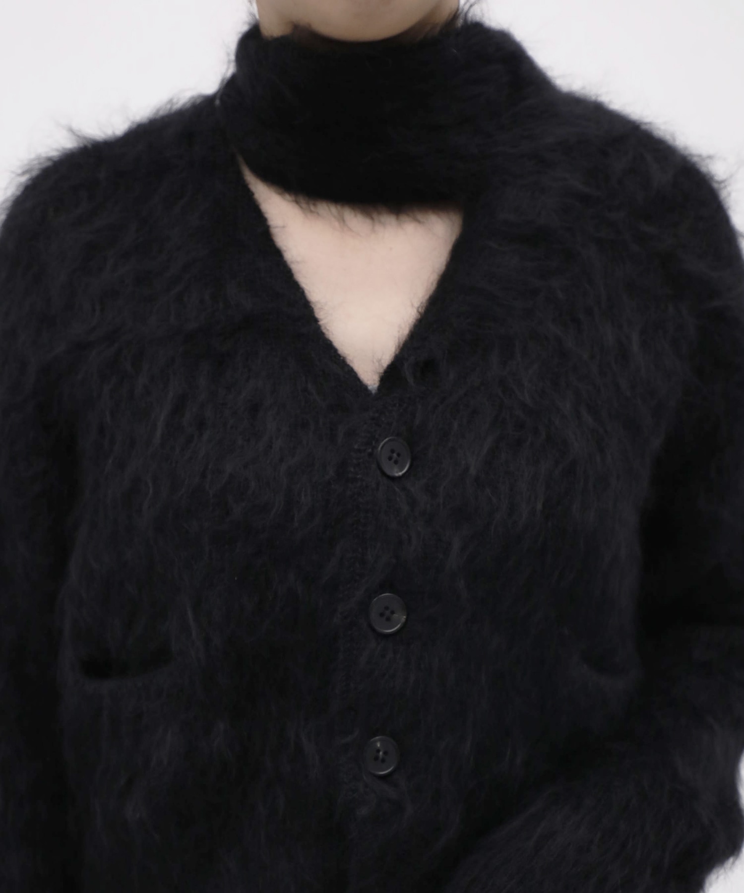 Mohair Knit Cardigan Cropped KEISUKEYOSHIDA