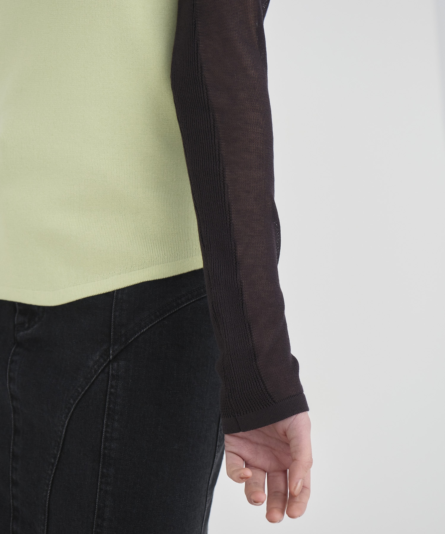 Sheer line Knit Tops RITAN