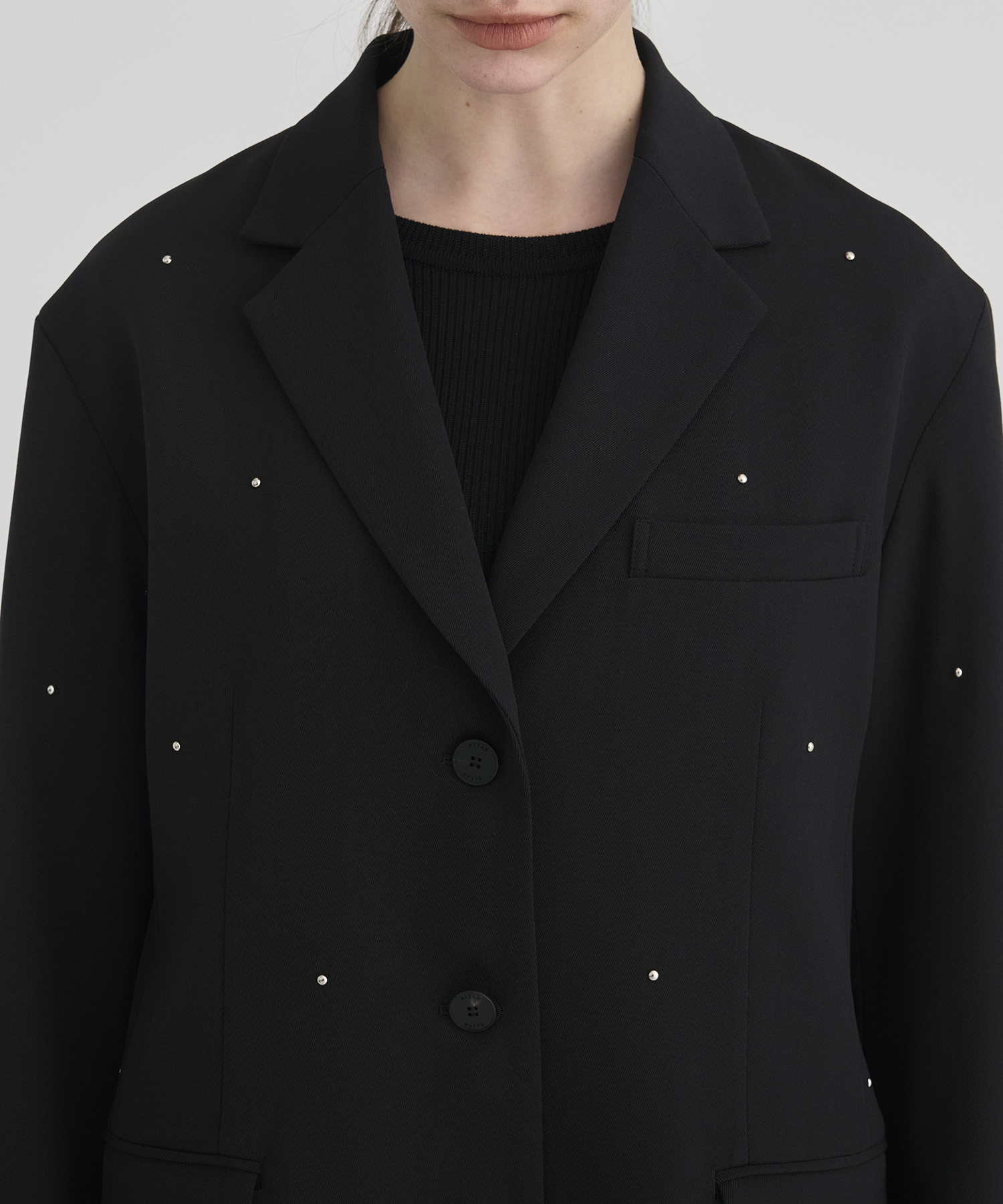 Back Slit Motif Tailored Jacket RITAN