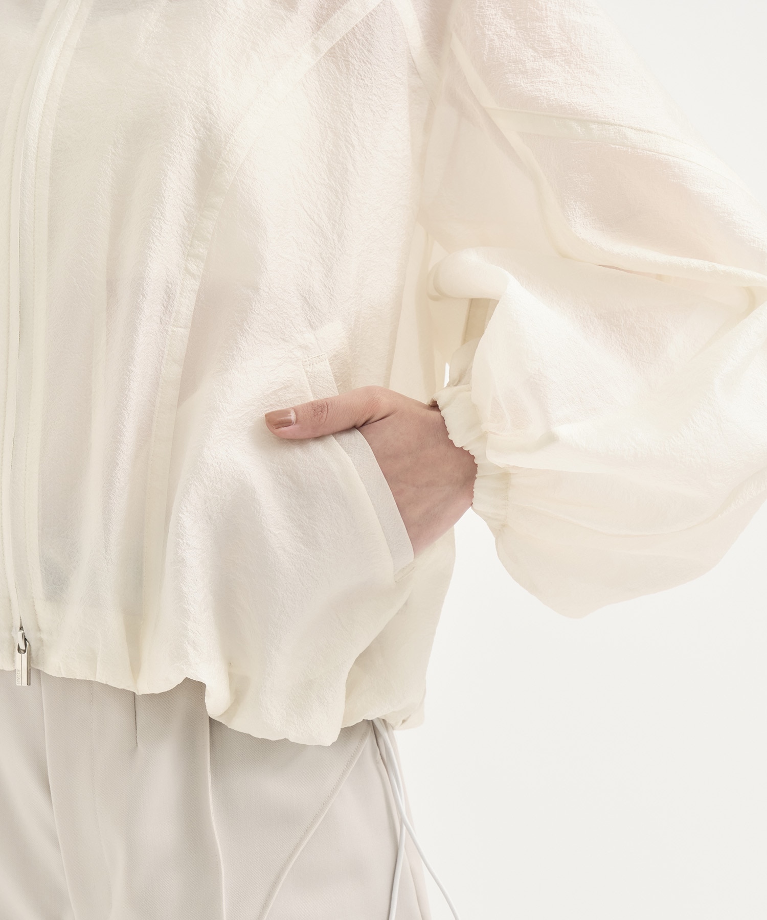 Rough Over Sheer Blouson RITAN