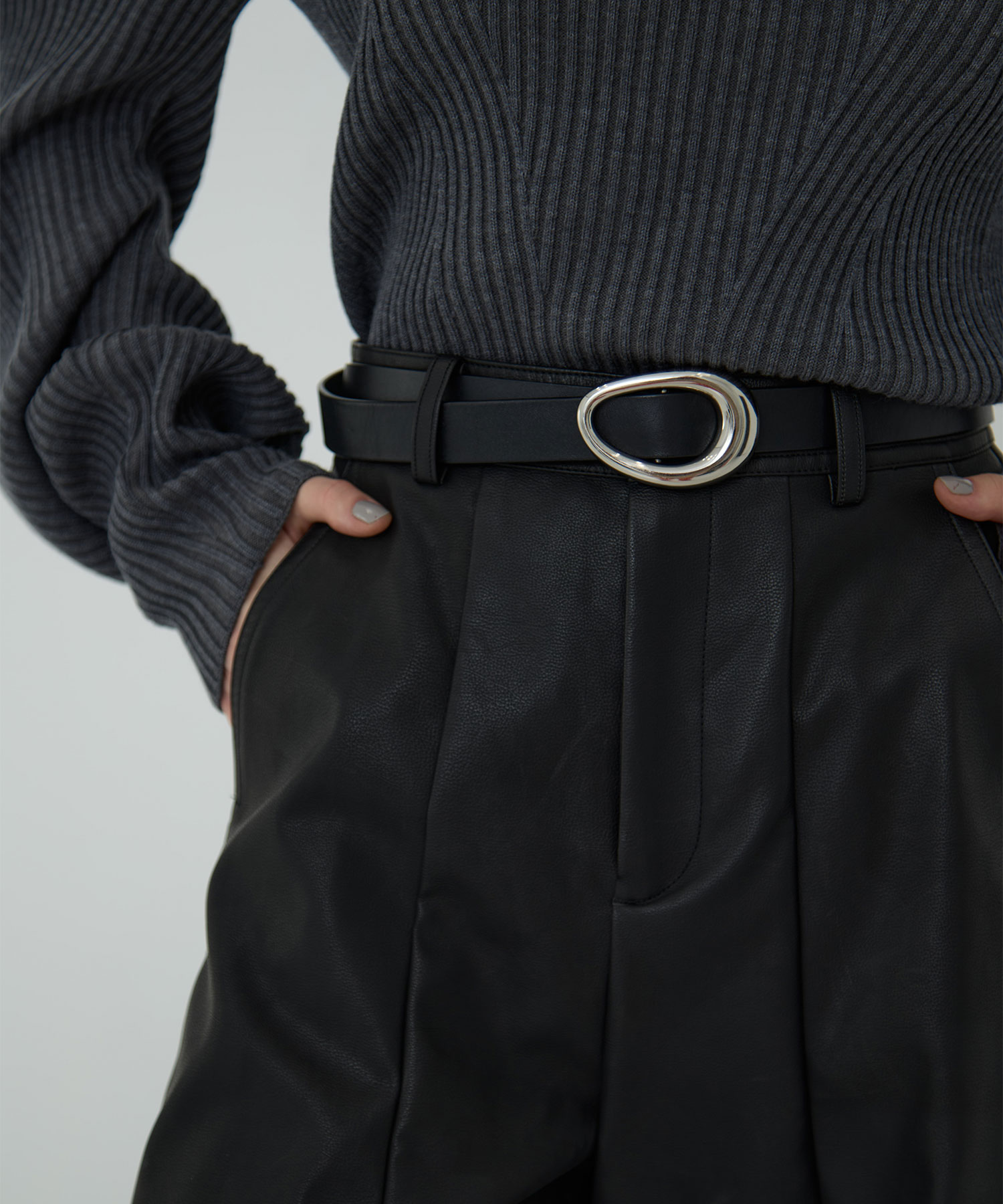 Leather Curve  Pants RITAN