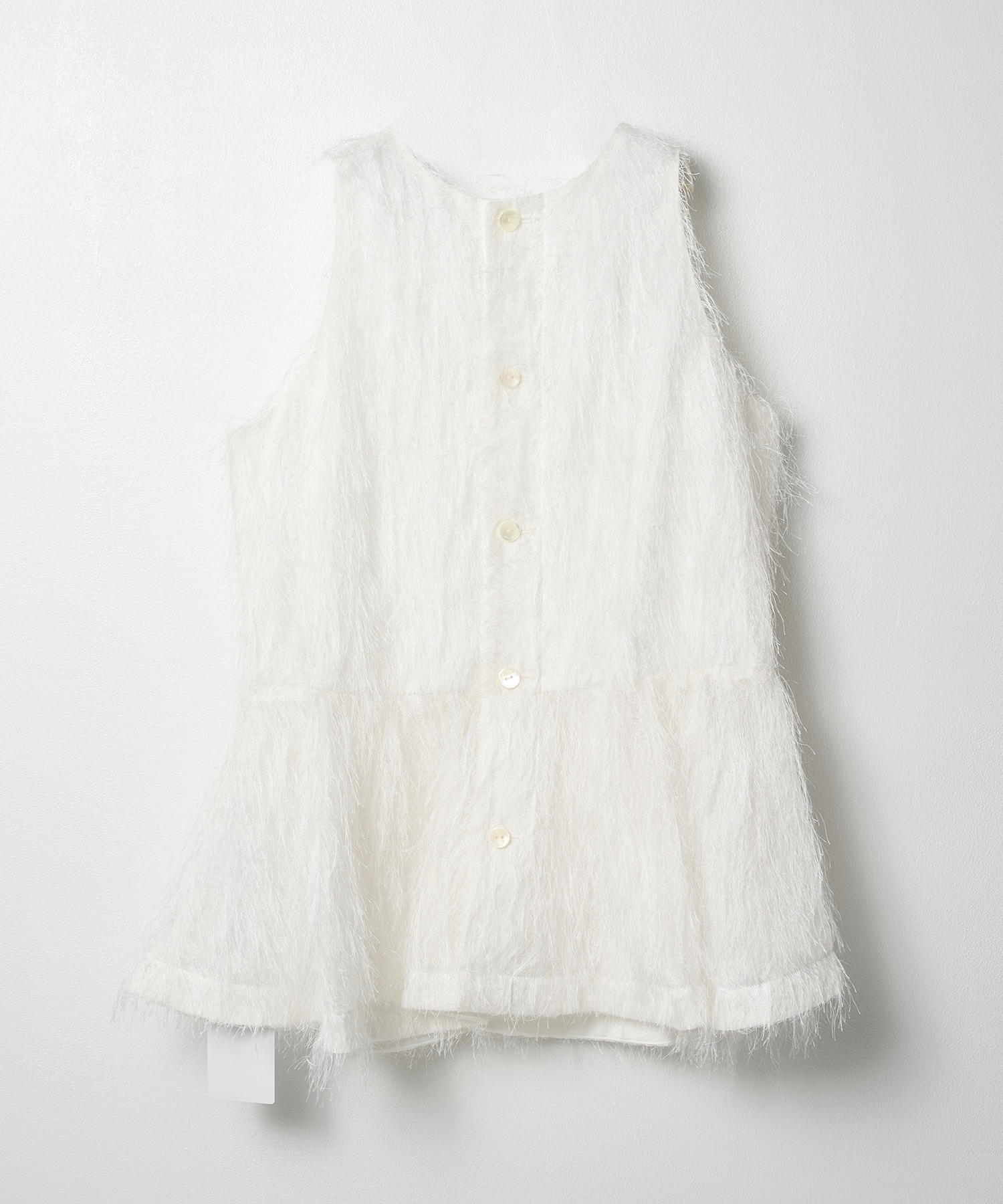 Shaggy Jacquard Peplum Tops RITAN