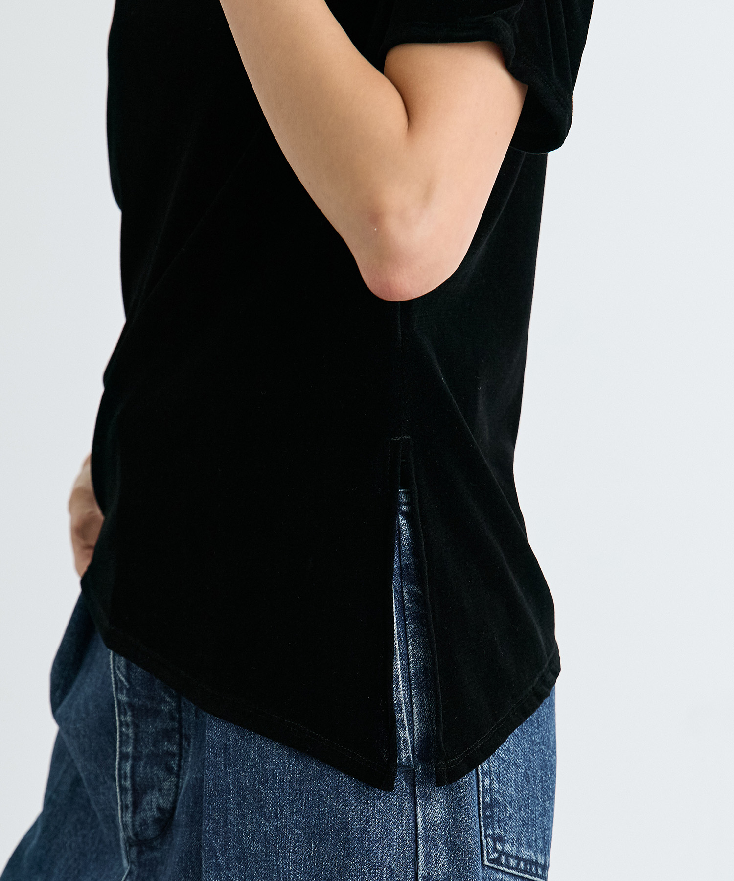Velour One Shoulder T-Shirt RITAN