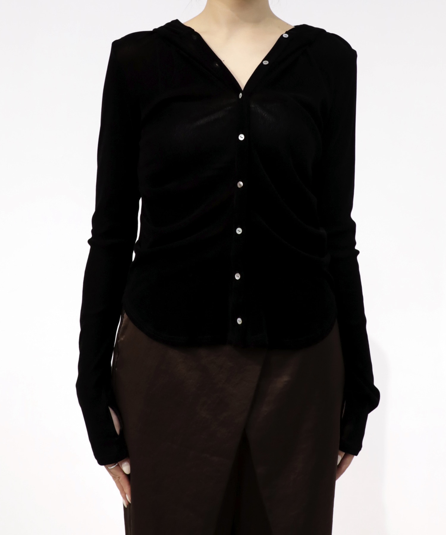 Velours Hoodie Cut Tops RITAN