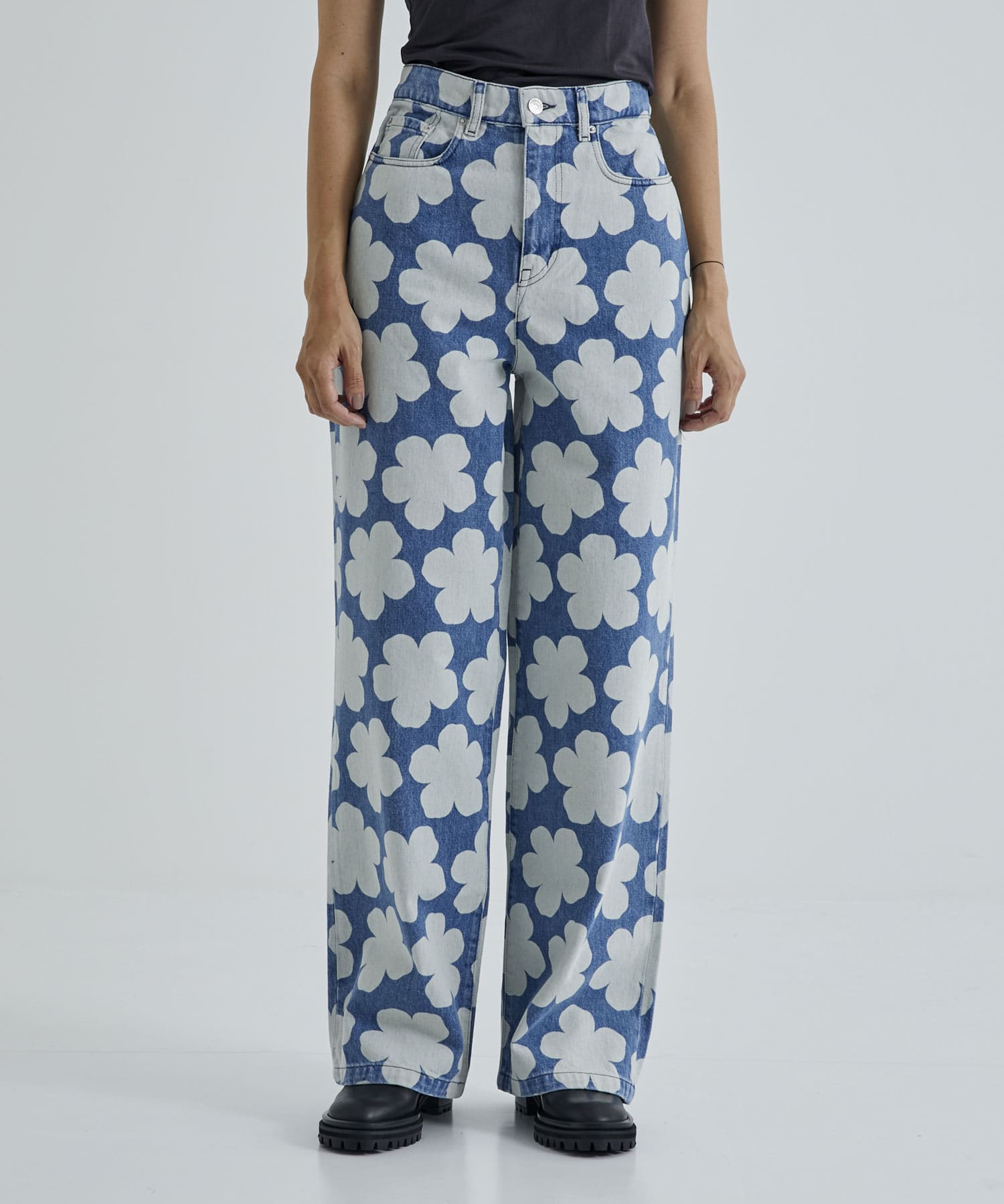 PRINTED WIDE LEG FIT JEANS KENZO