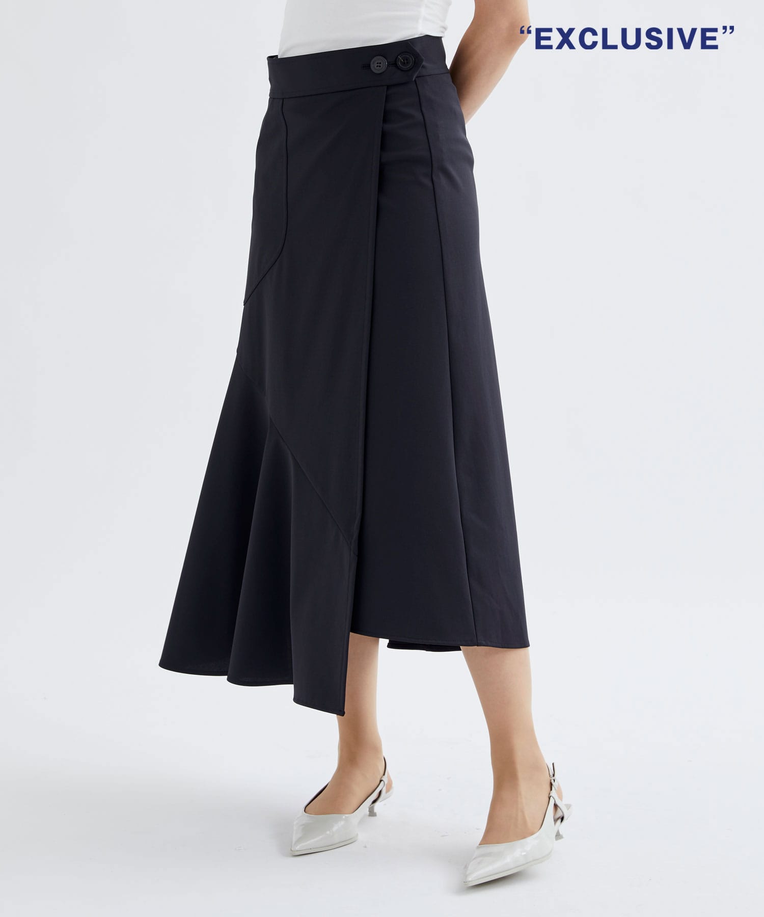WASHABLE HIGH FANCTION JERSEY WRAP SKIRT