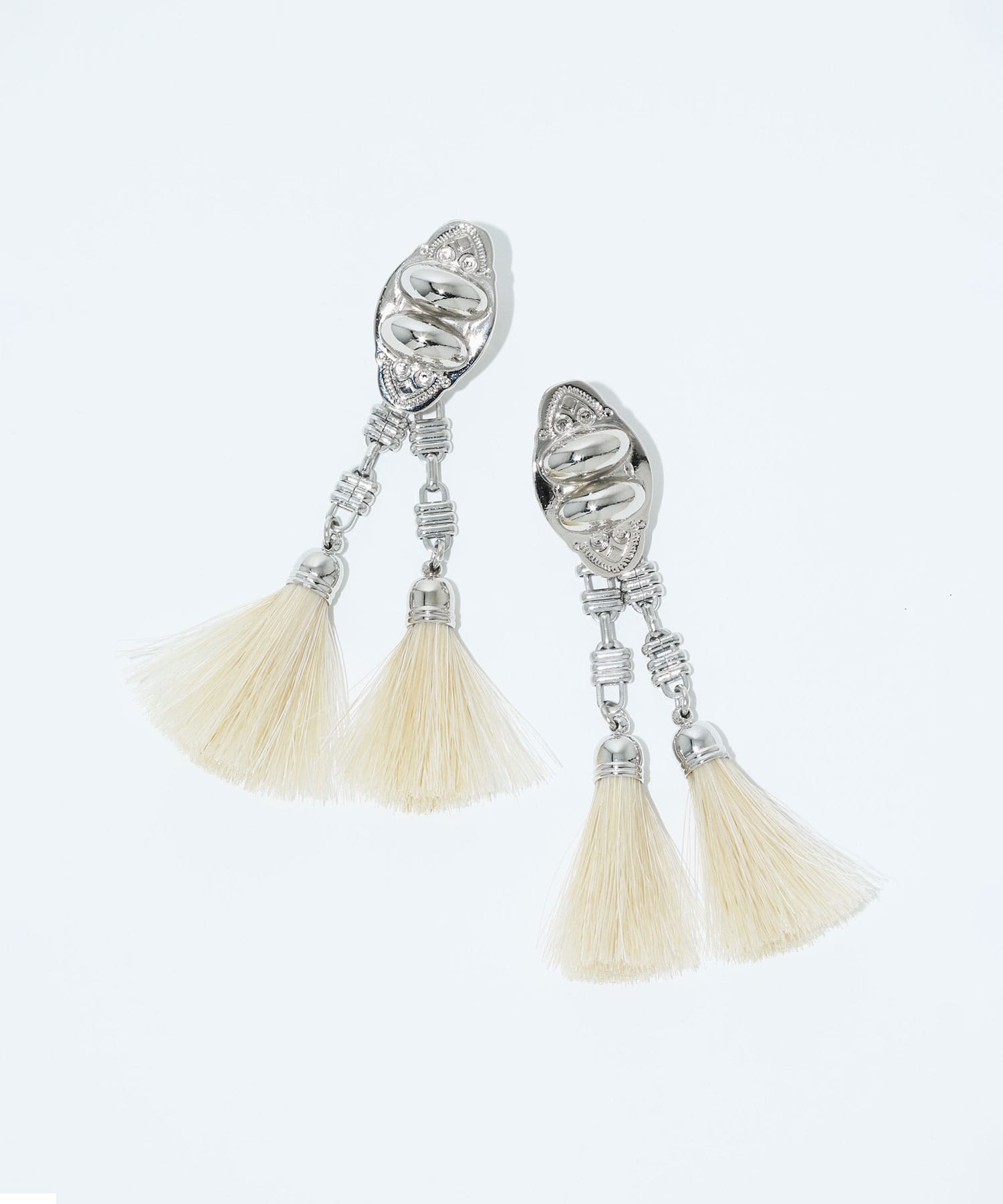 Metal chain fringe earrings