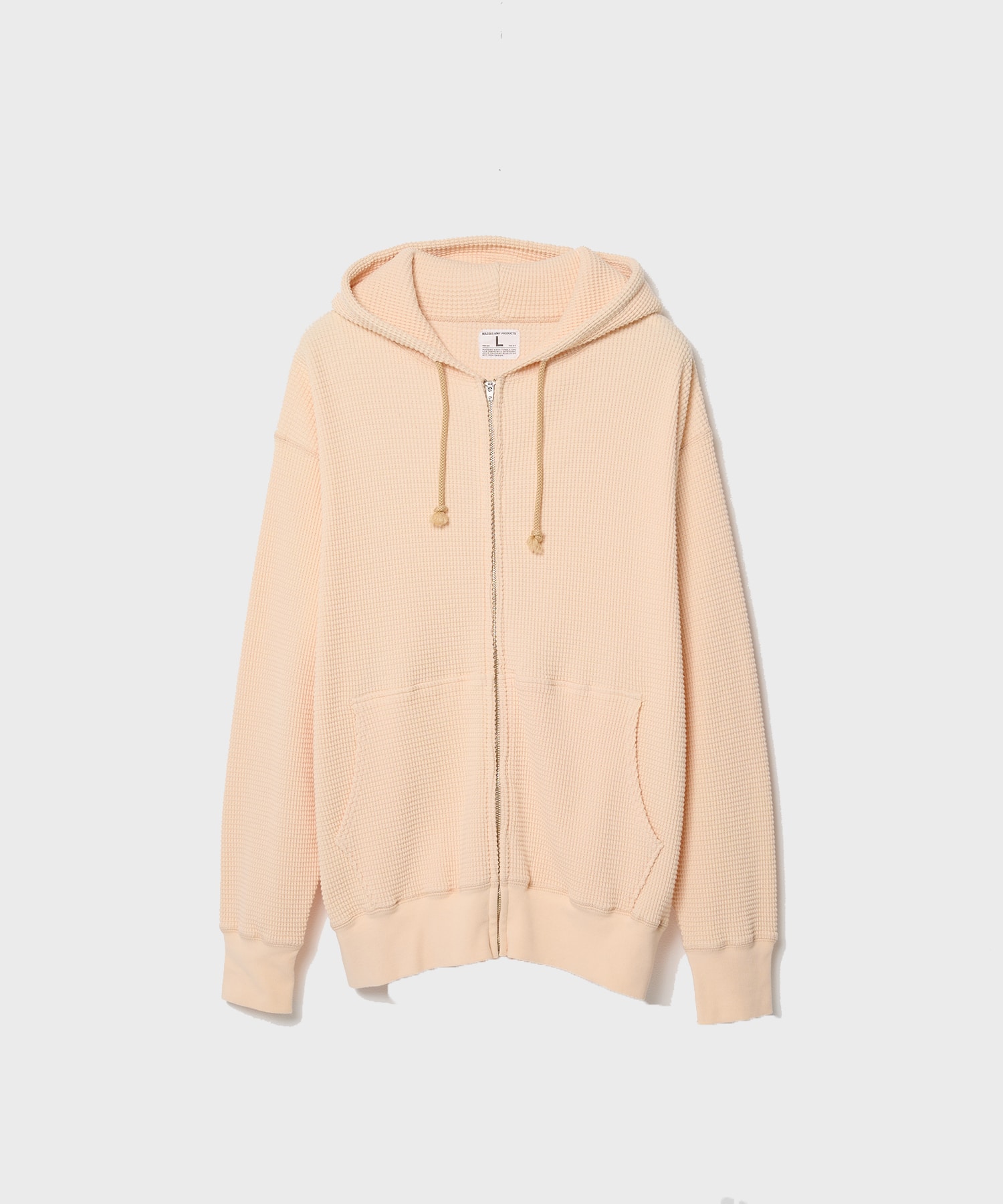 WAFFLE SWEAT HOODED ZIP