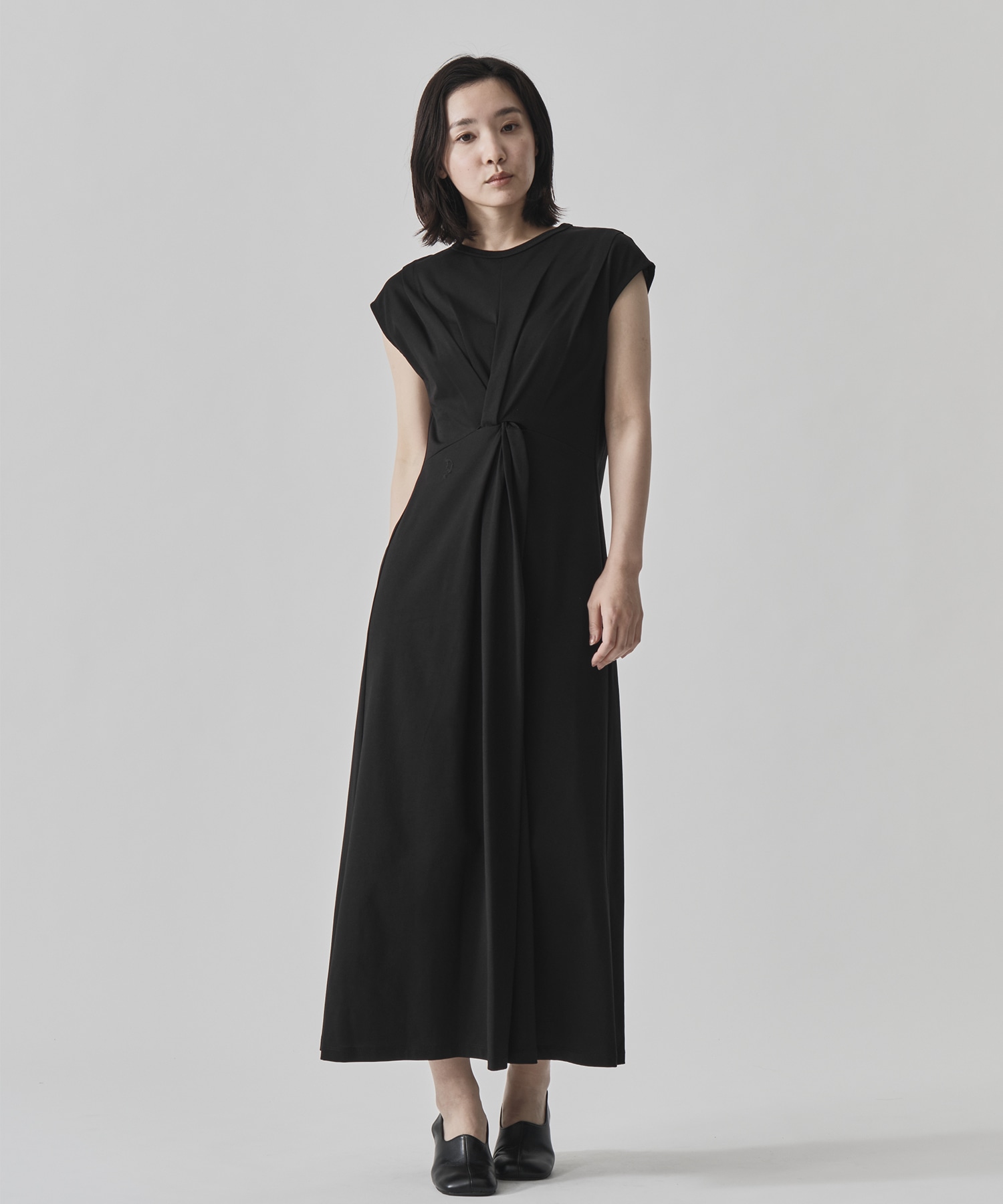 Shoulder Tuck Twist Dress