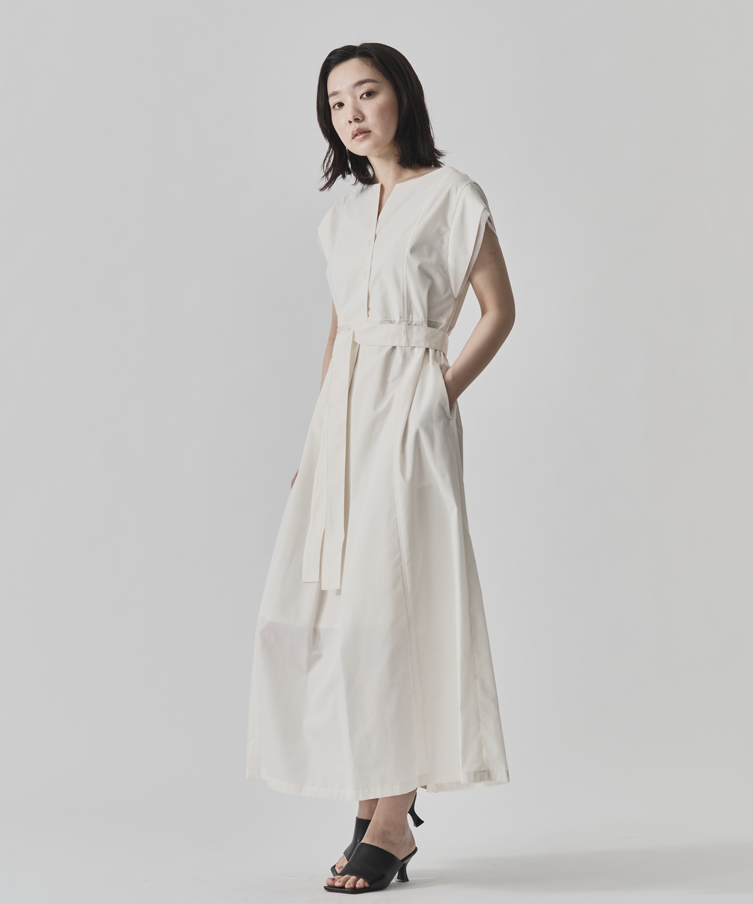 Chambray Belted Dress