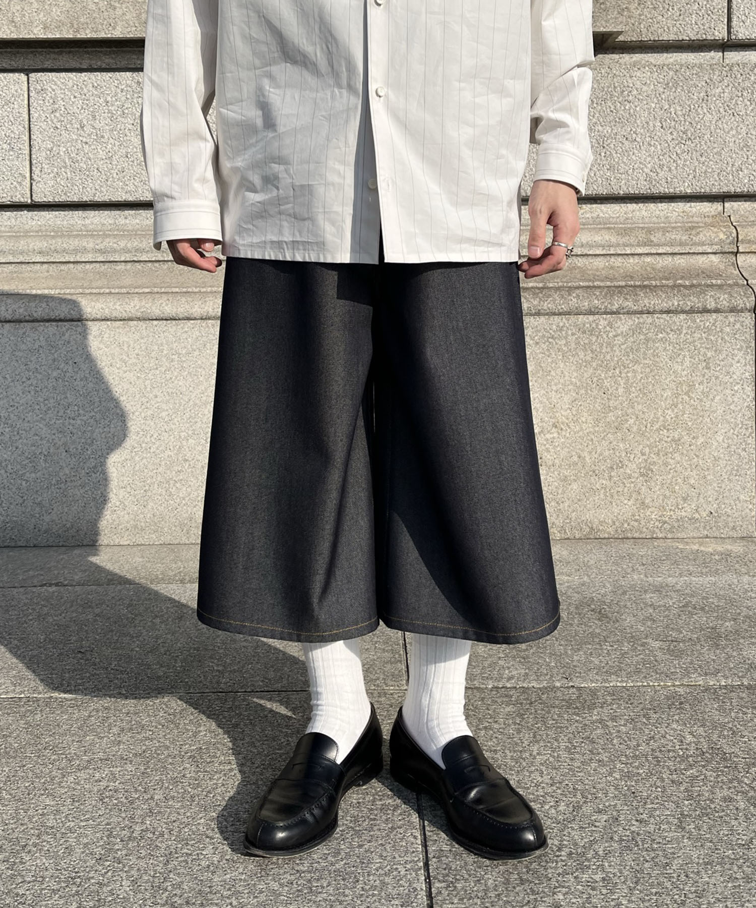 Wool Denim Shorts