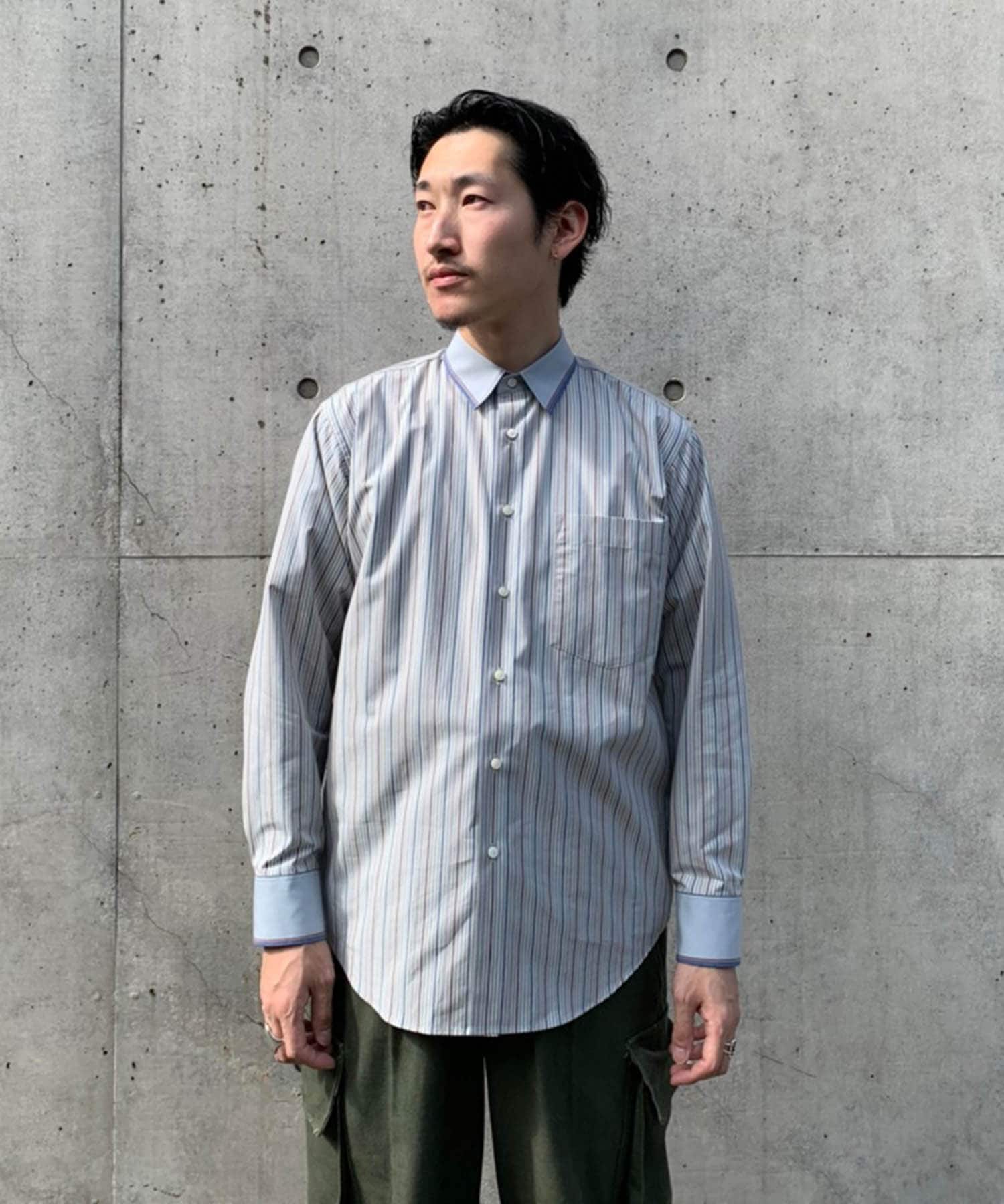cotton stripe cleric shirt