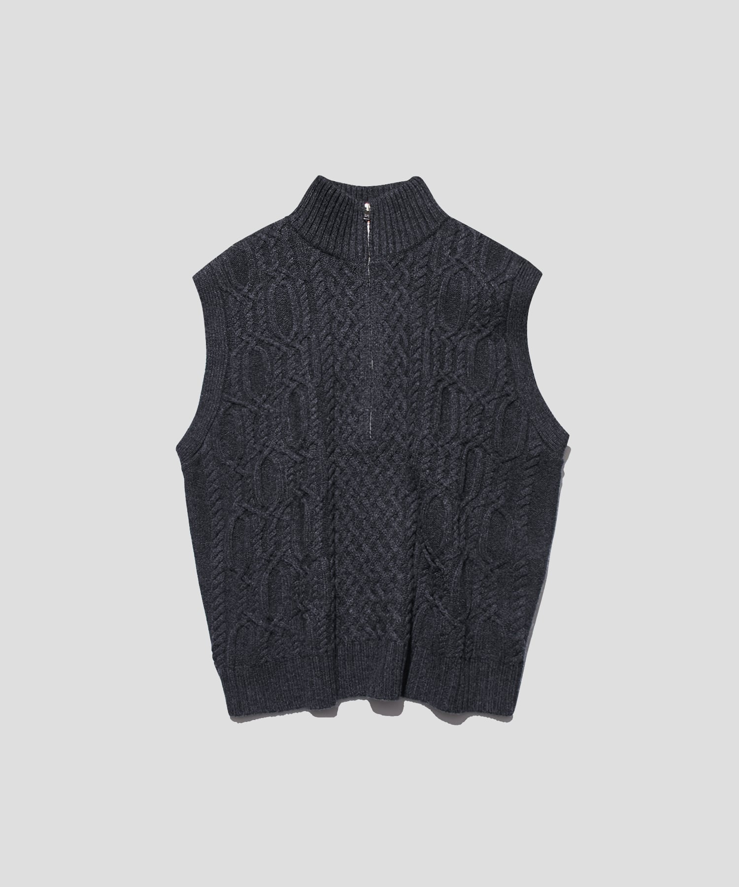 WOOL HALF ZIPPER VEST