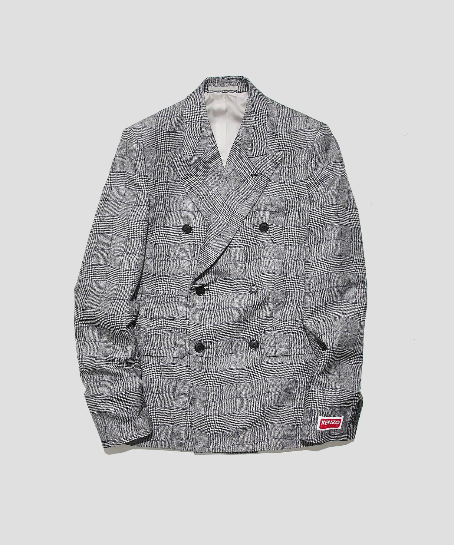 WAVY CHECK DOUBLE BREASTED JKT