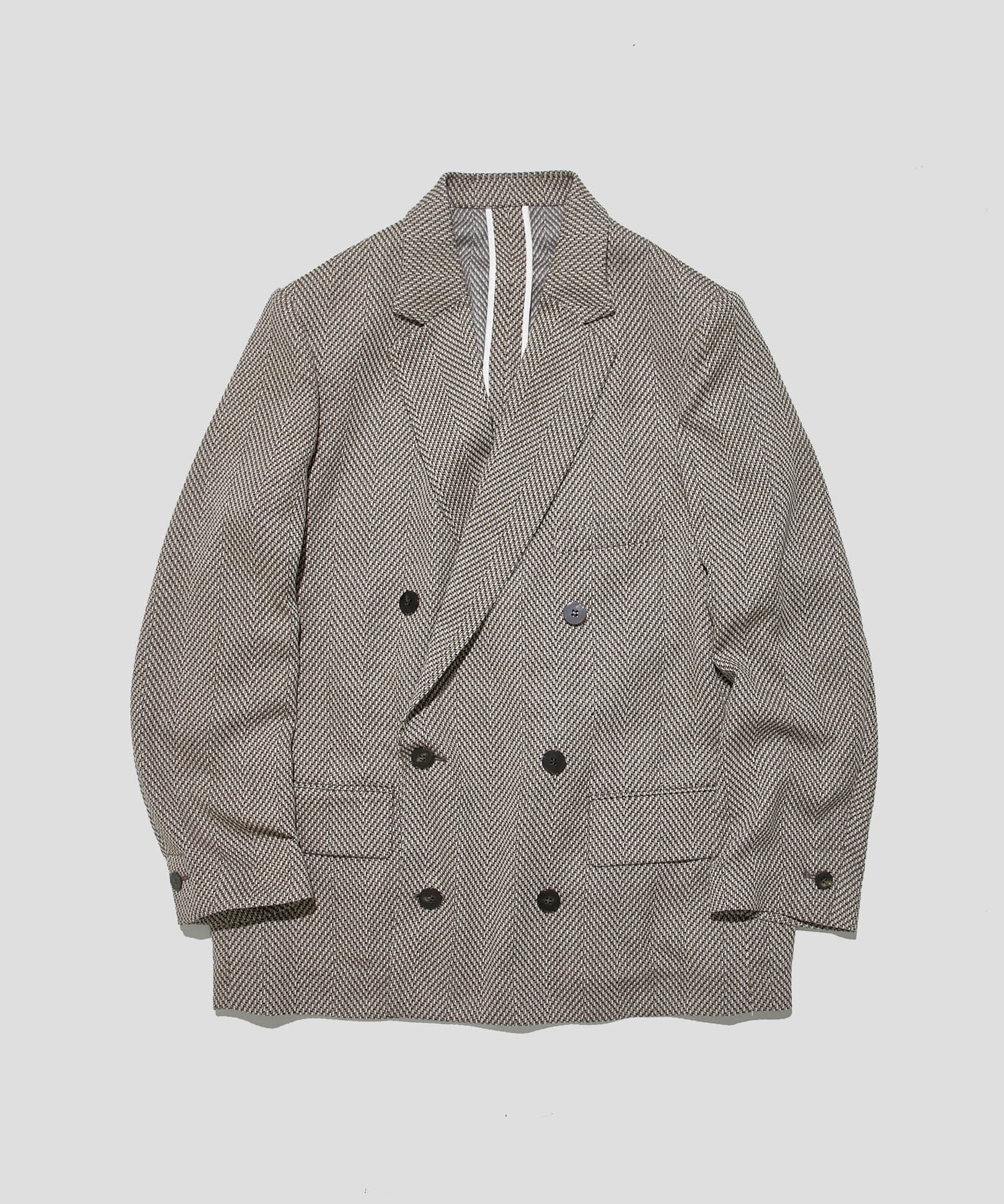 DROPPED SHOULDER DOUBLE BREASTED JACKET WITH NOTCHED COLLAR
