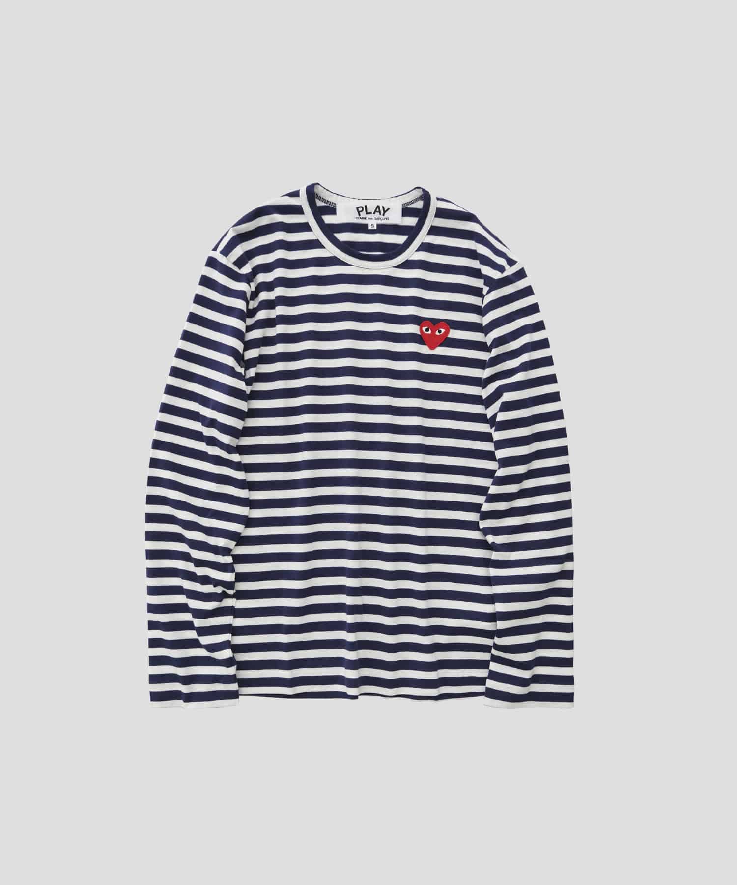 AZ-T010-051 STRIPED L/S T-SHIRT RED HEART