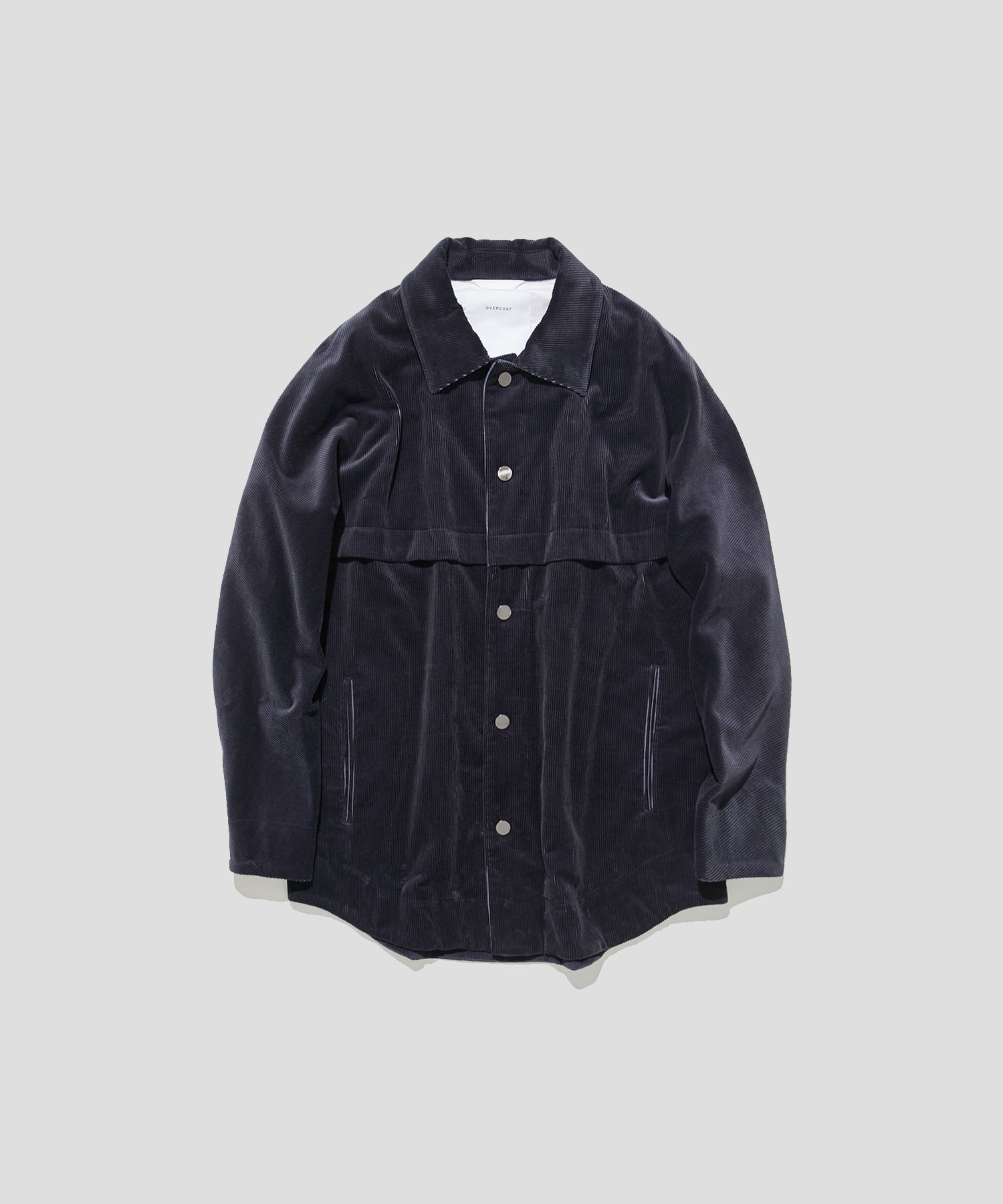 CAPE SHOULDER JACKET WITH CAMP COLLAR IN FINE CORDUROY