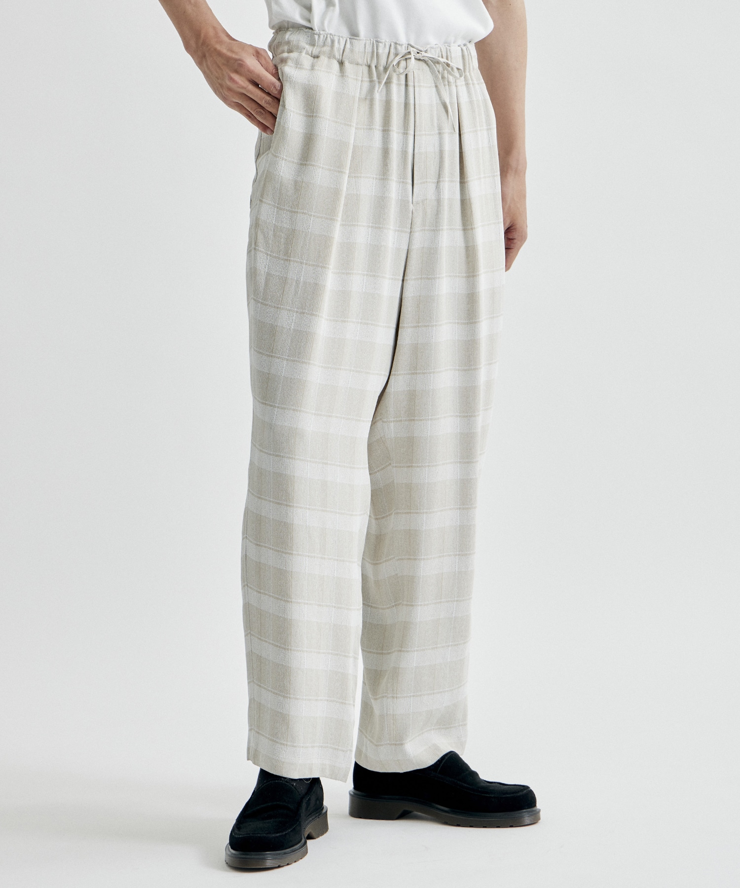 PLAID JACQUARD EASY PANTS