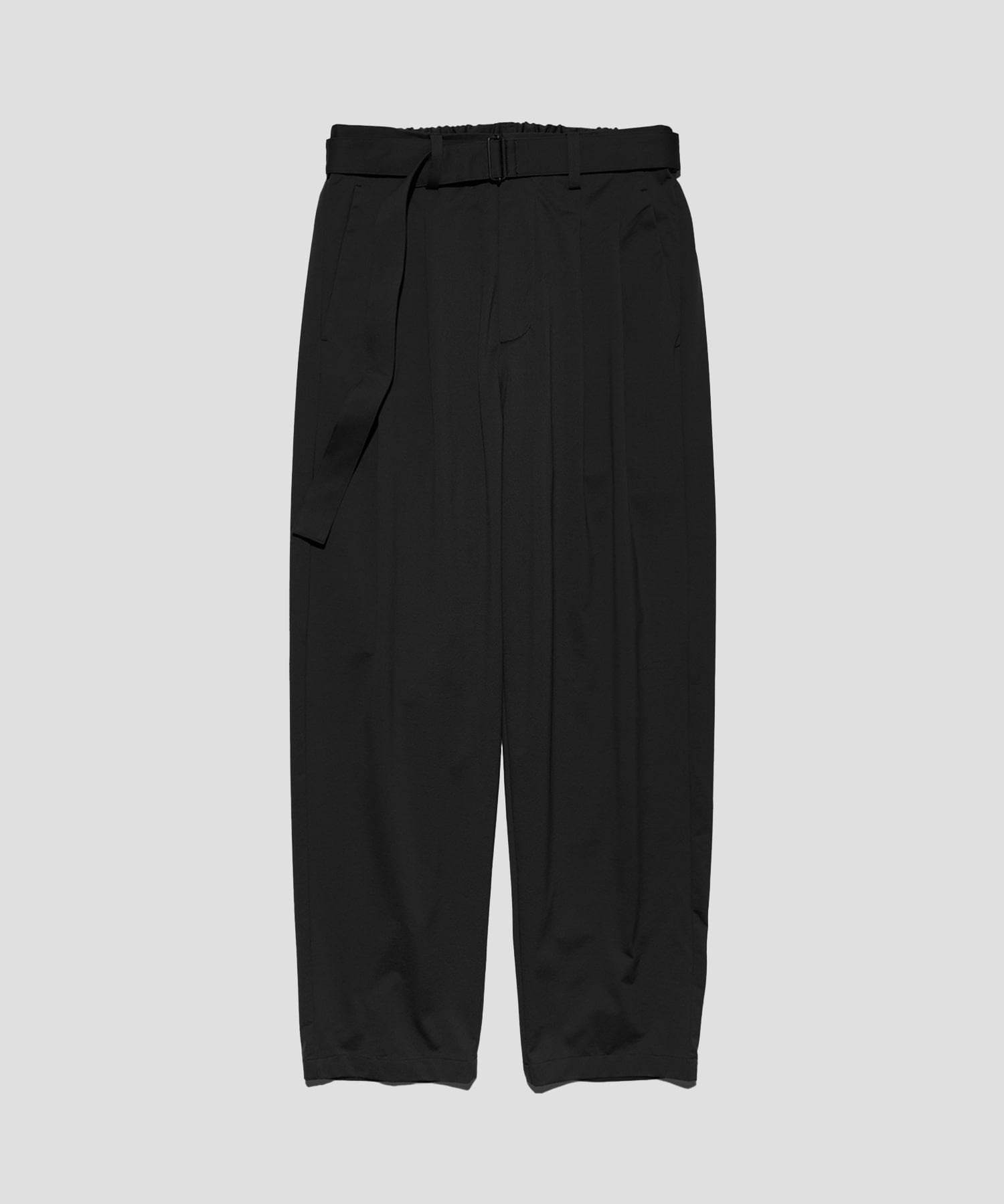 EX.PE HIGH GAUGE JERSEY BELTED TAPERED TROUSERS