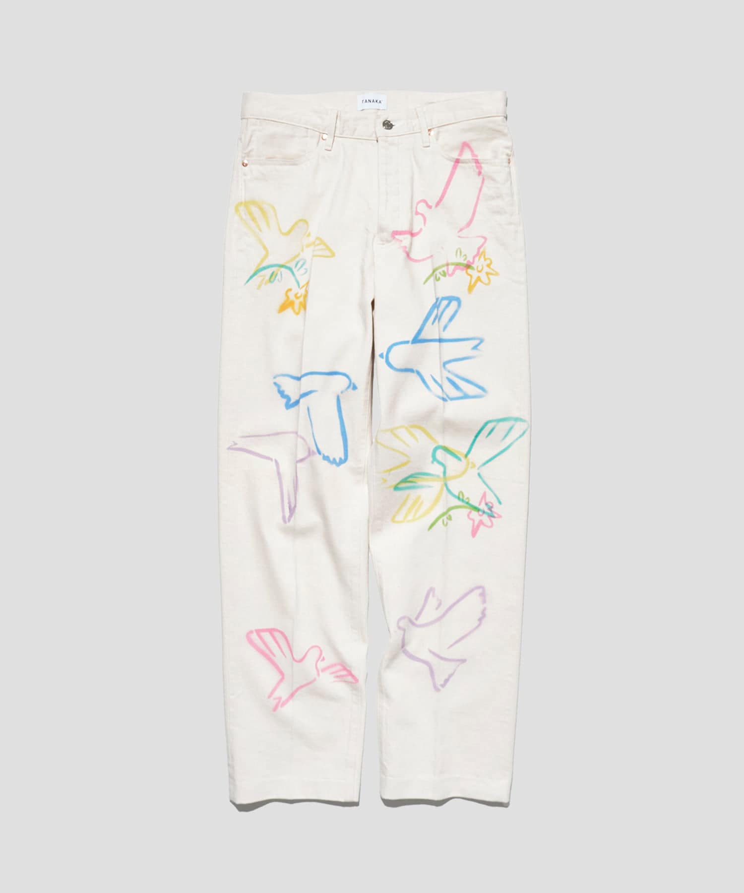 THE JEAN TROUSERS WHITE DOVE FLOWER