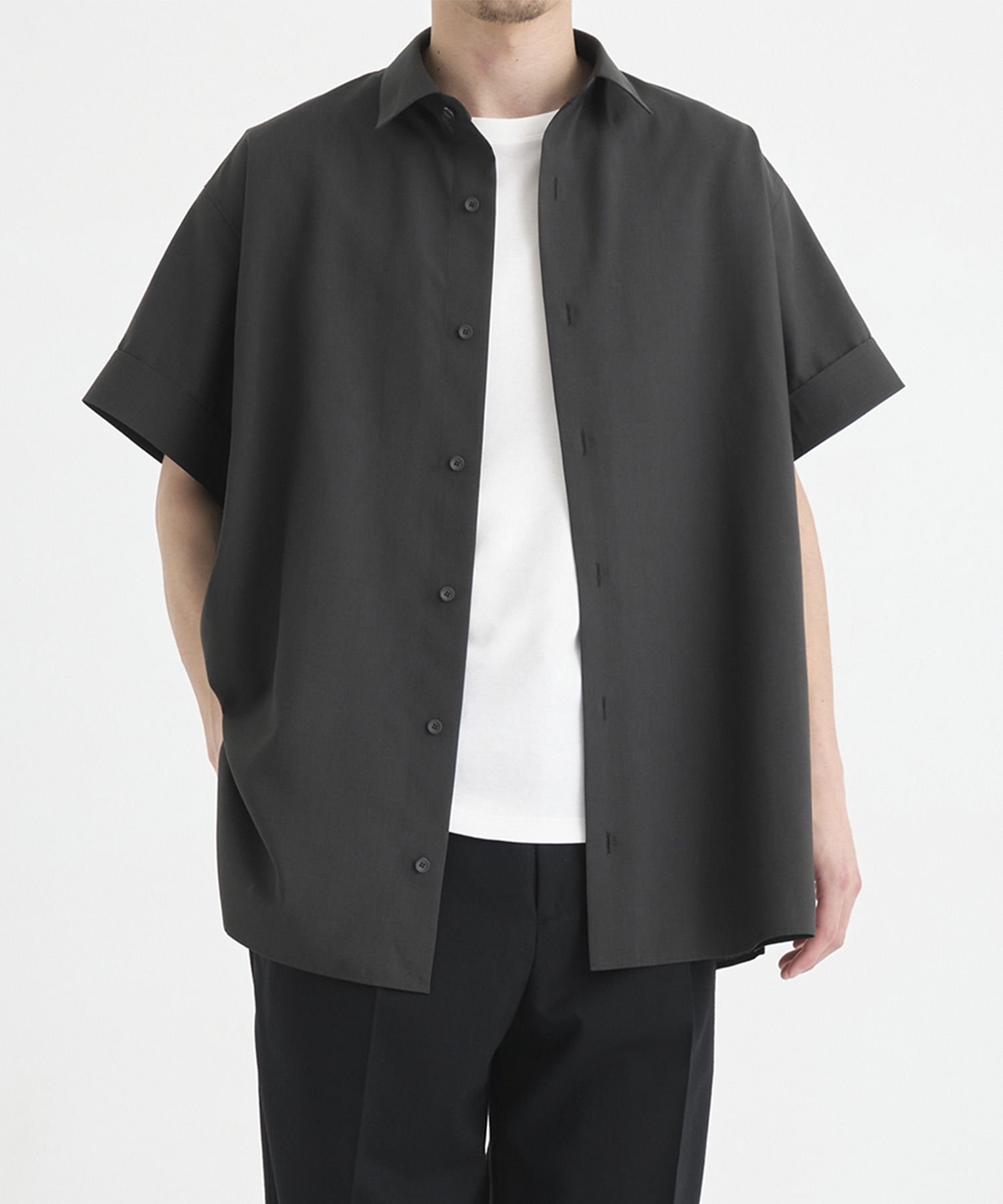 SILK OPEN COLLAR SHIRT | TAAKK