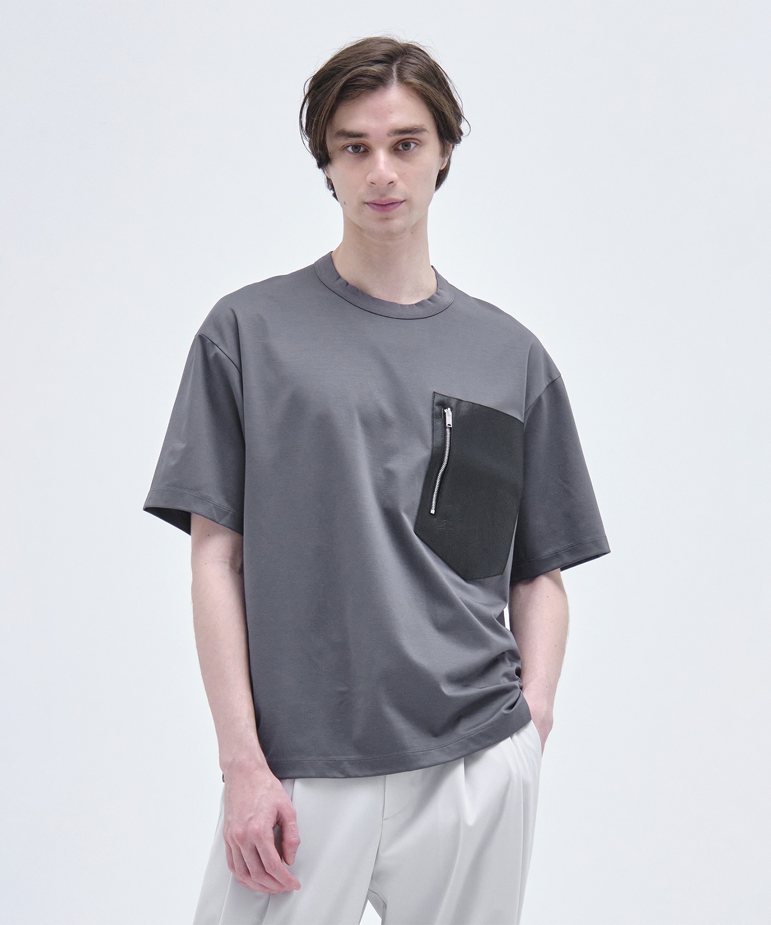 「もう、汗らない」SOLOTEX  Leather Pocket Tee