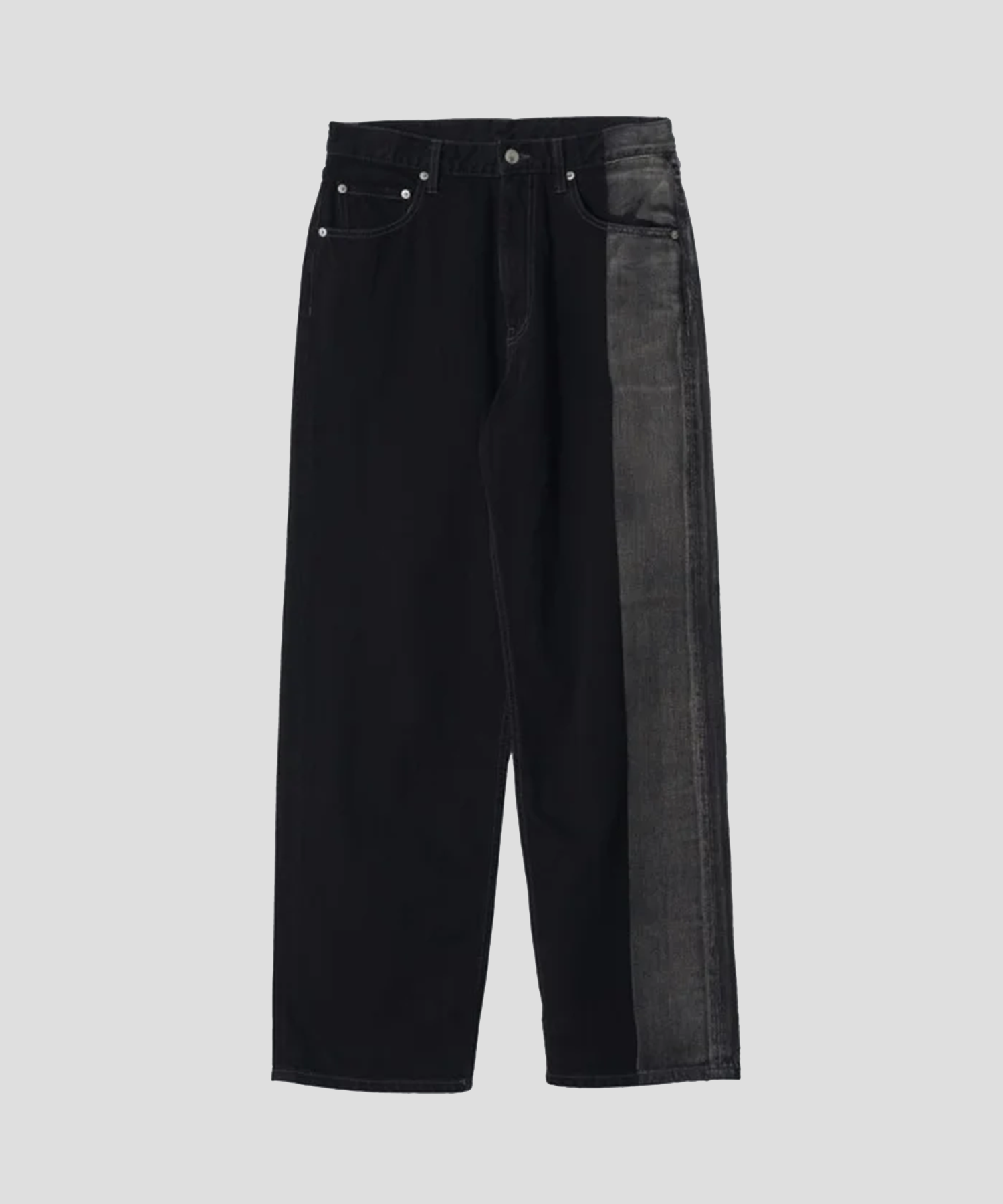 LASER PROCESSED DENIM WIDE STRAIGHT PANTS