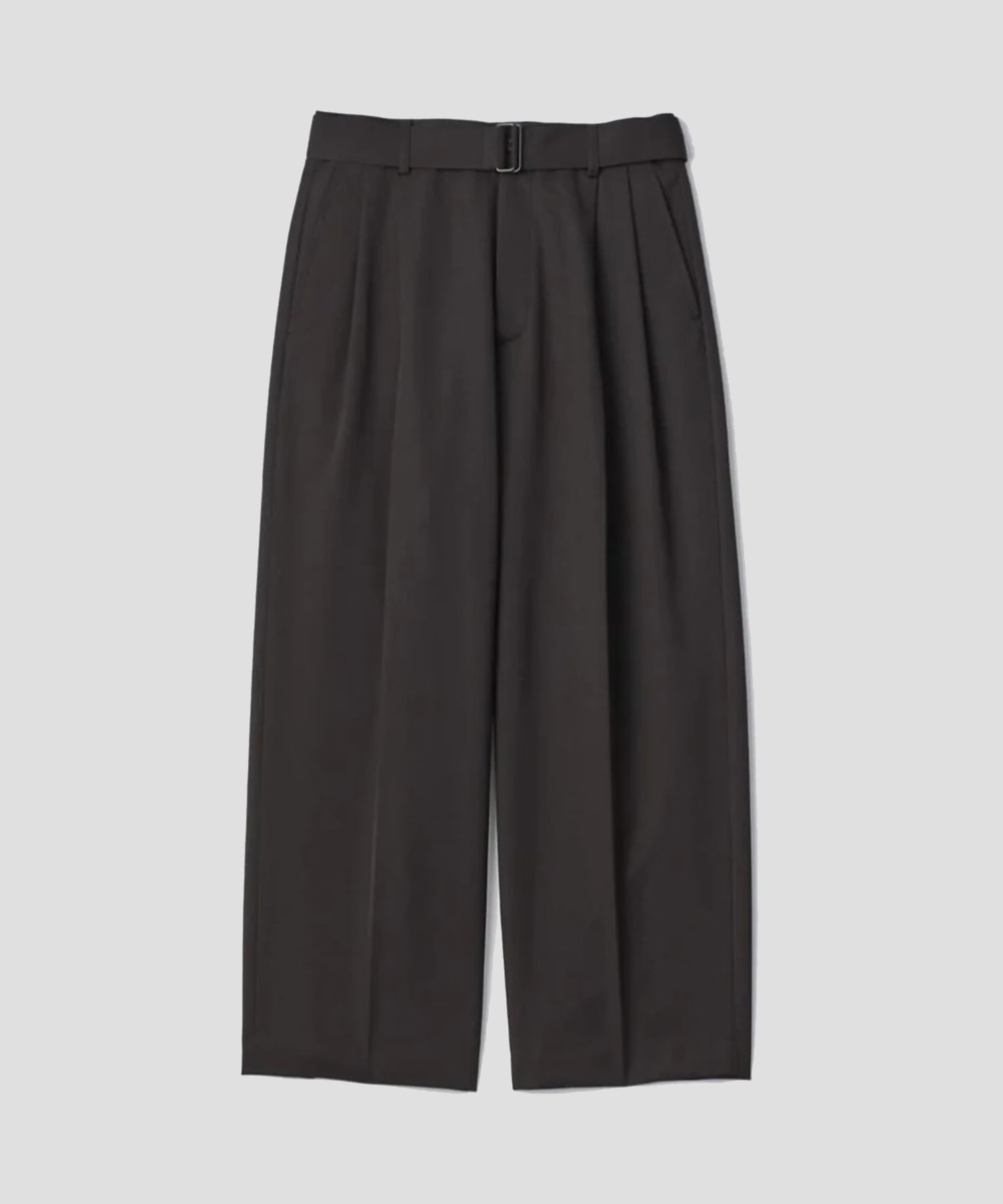 BELTED WIDE STRAIGHT TROUSERS