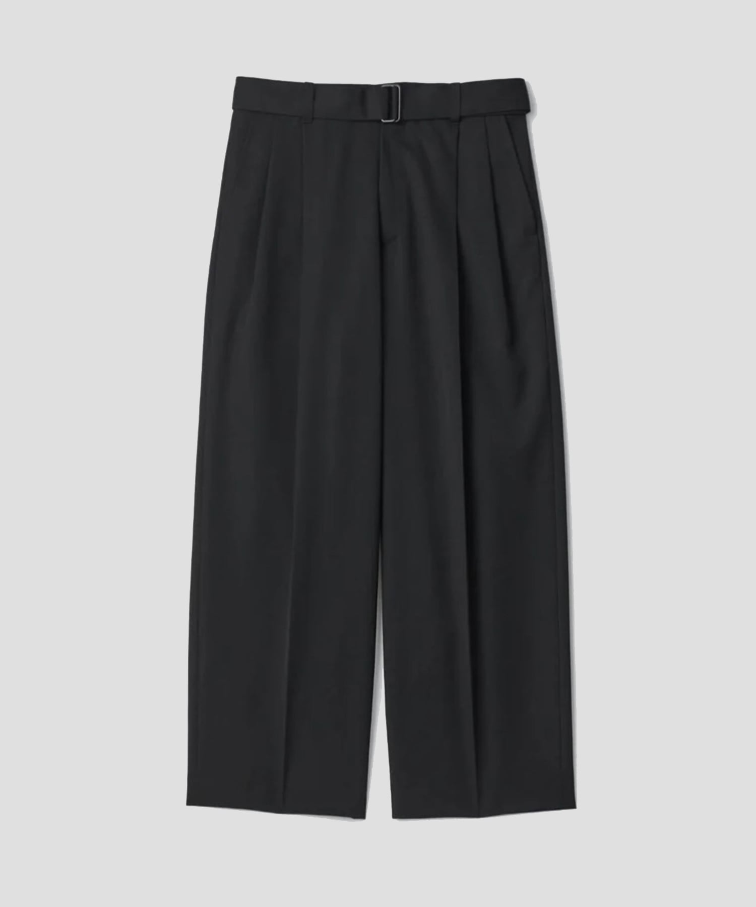 BELTED WIDE STRAIGHT TROUSERS