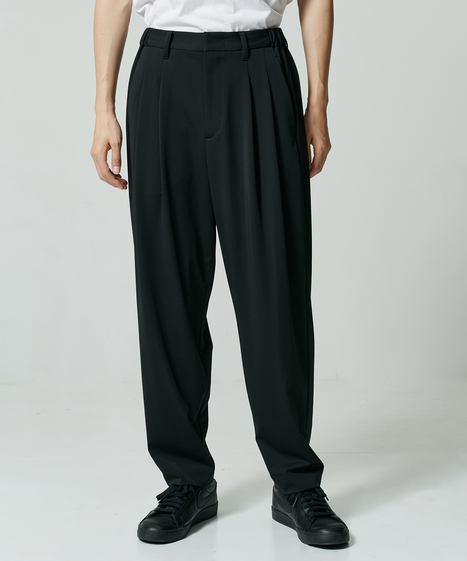 Light Matte Stretch Jersey Wide Tapered Pants