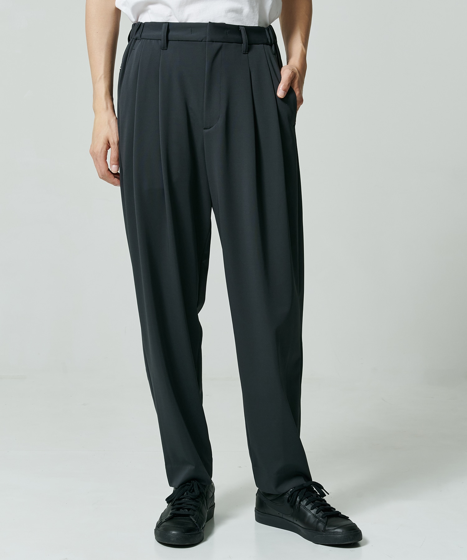 Light Matte Stretch Jersey Wide Tapered Pants