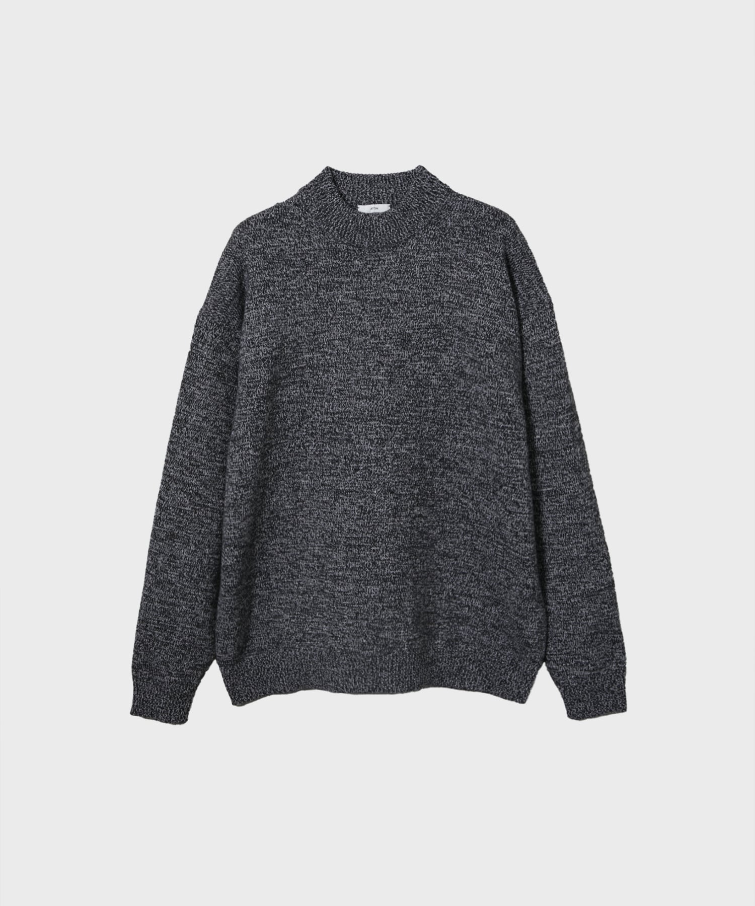 BABY WOOL  MOULINE MOCKNECK SWEATER