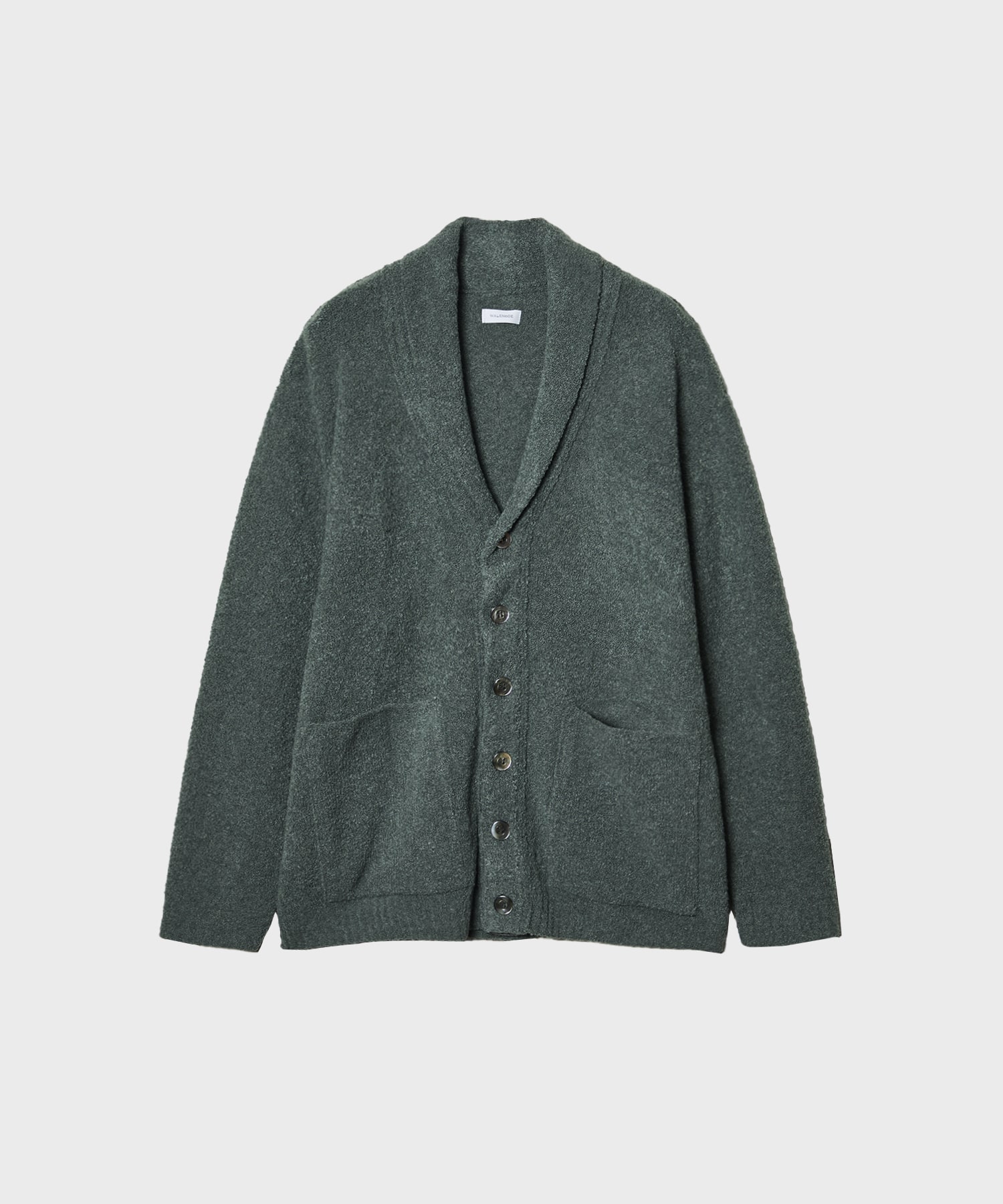 Wool boucle Shawl collar cardigan