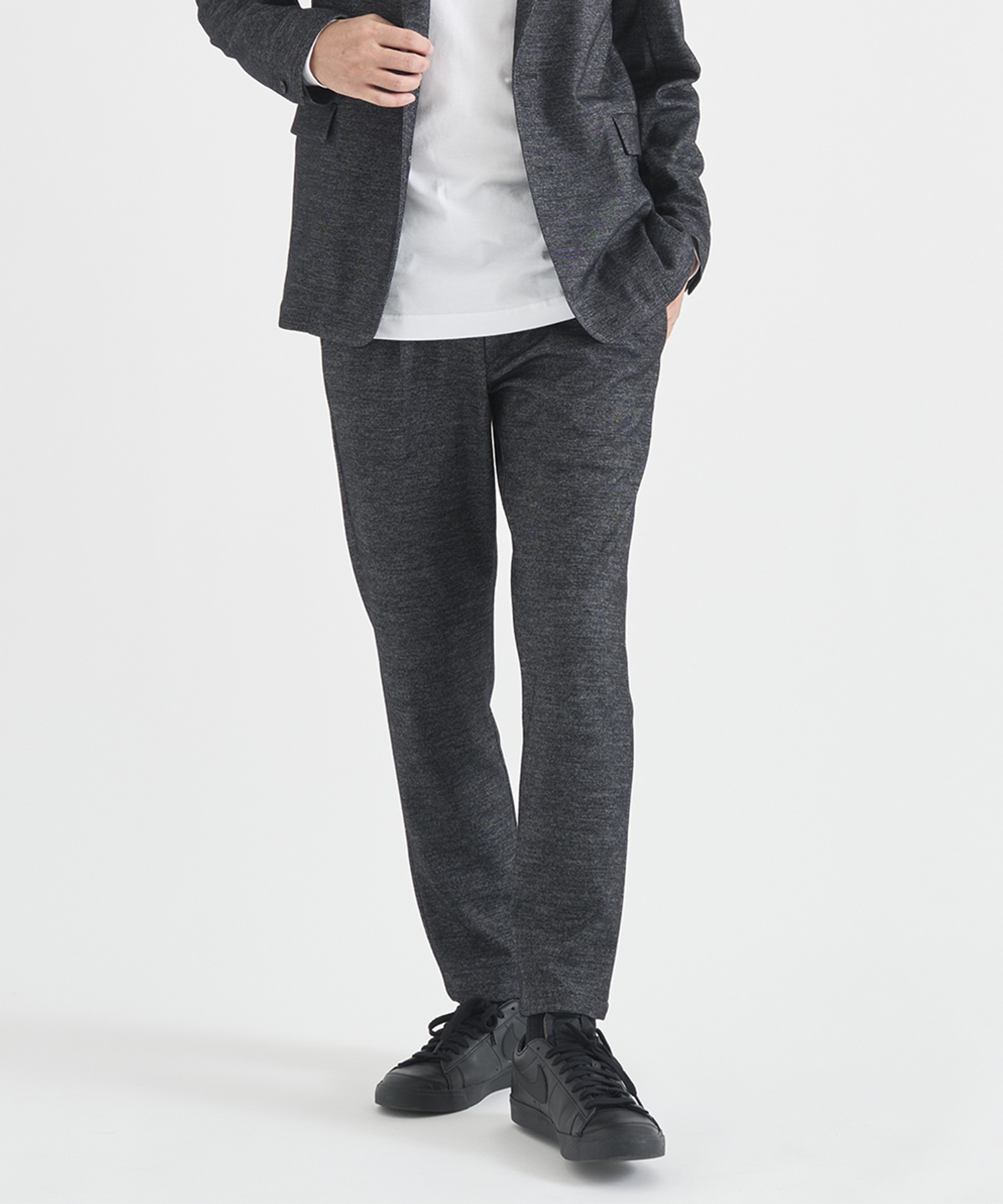 Washable Tweedy Jersey Tapered Pants