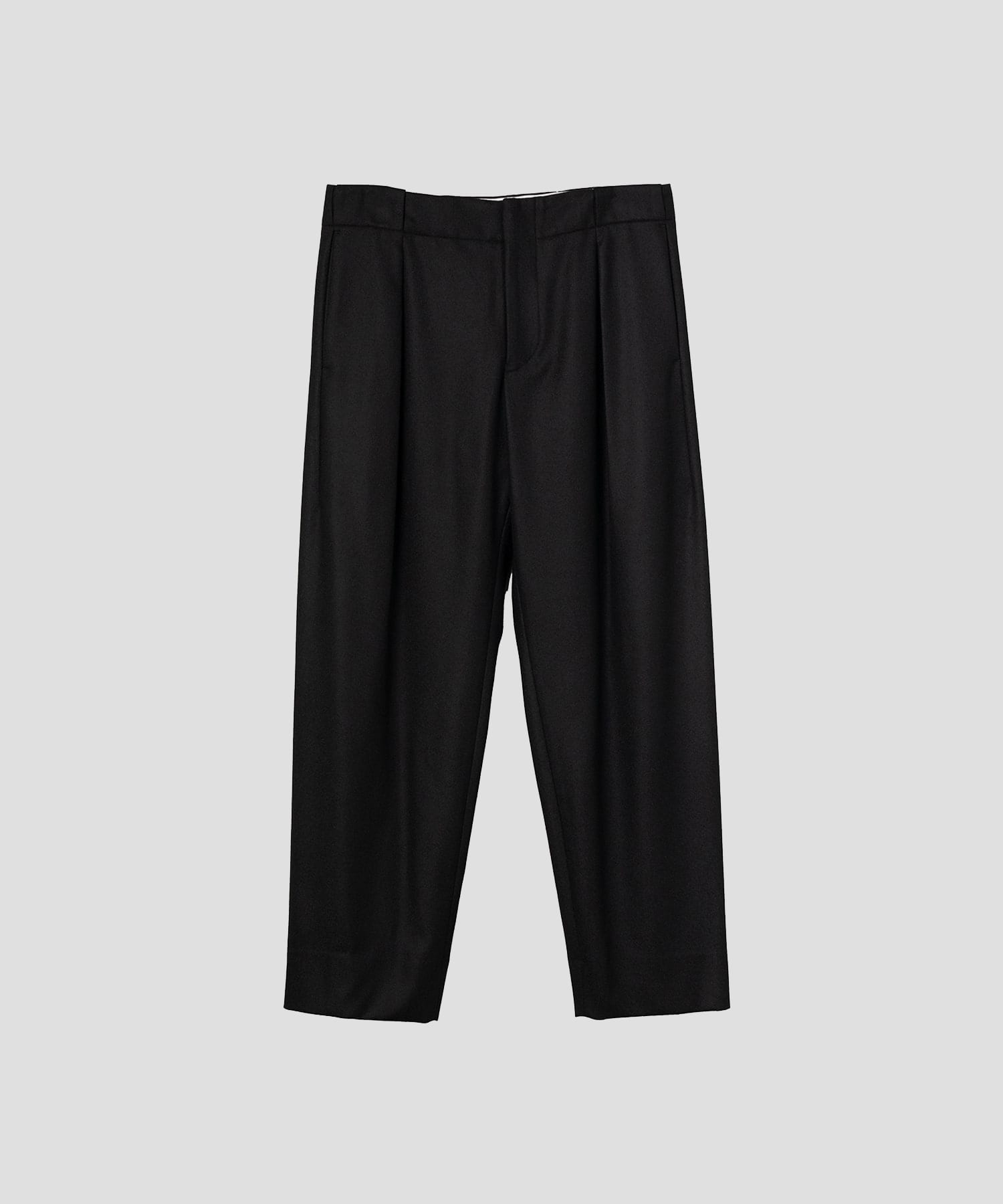 Wool Flannel Pleated Trouser