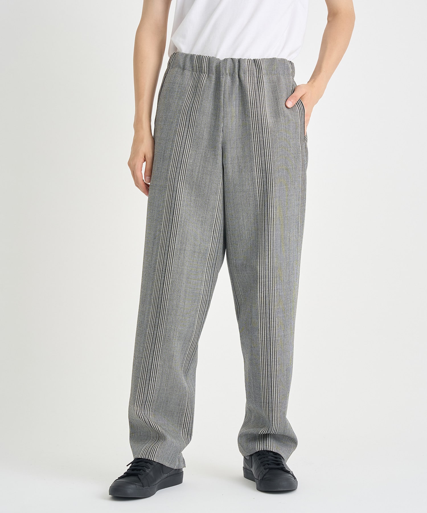 Striped Wool Wide-leg DrawstringTrouser