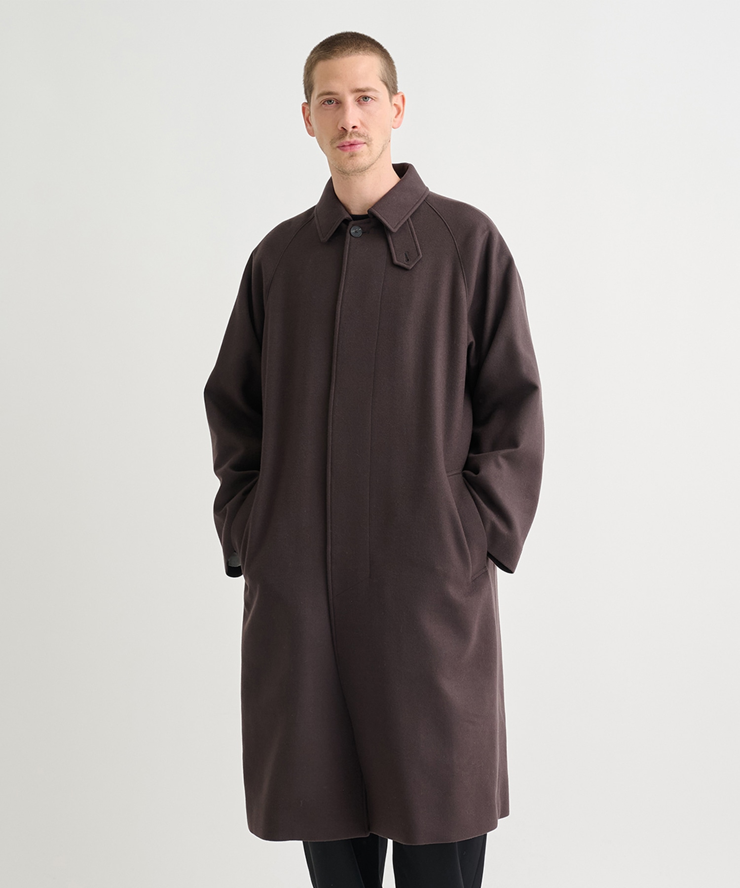 別注 SUPER 160S DOUBLE SAXONY BALMACAAN COAT