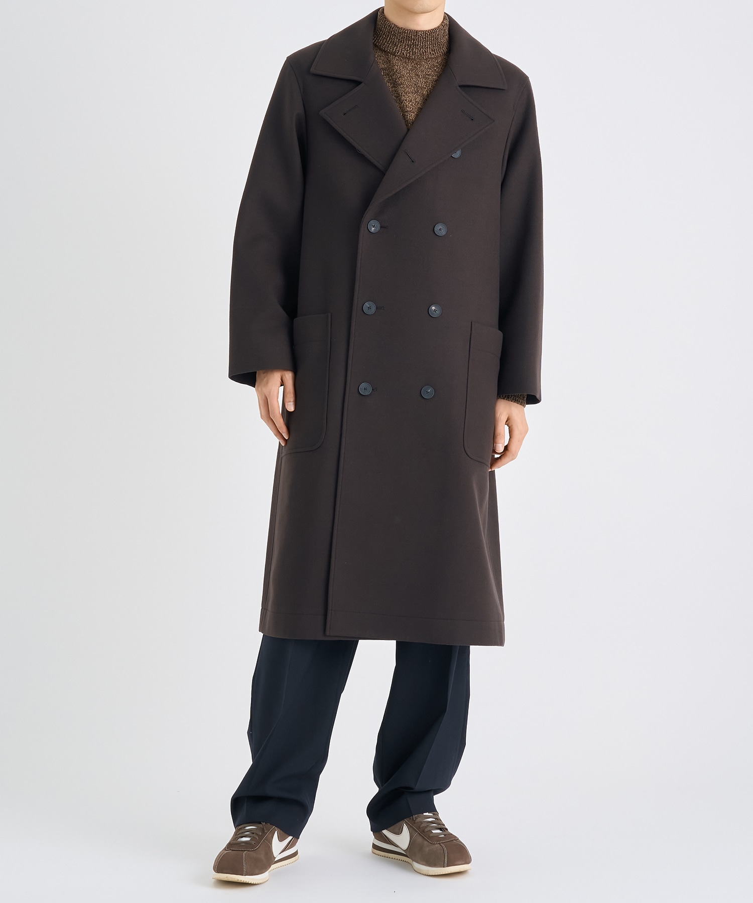 SUPER 160S DOUBLE SAXONY DOUBLE BREASTED COAT