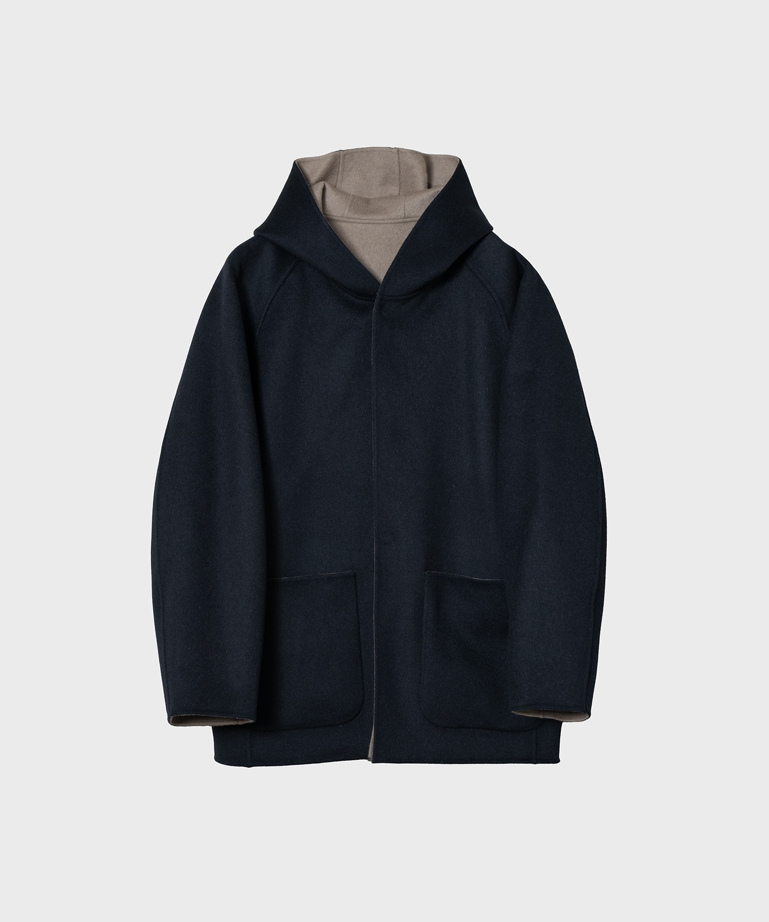 REVERSIBLE HOODED HALF COAT