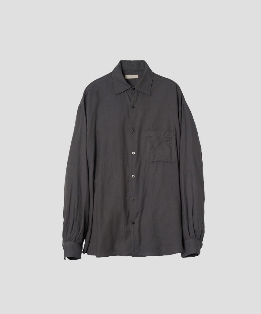 GARMENT DYED COTTON SILK TWILL SHIRT